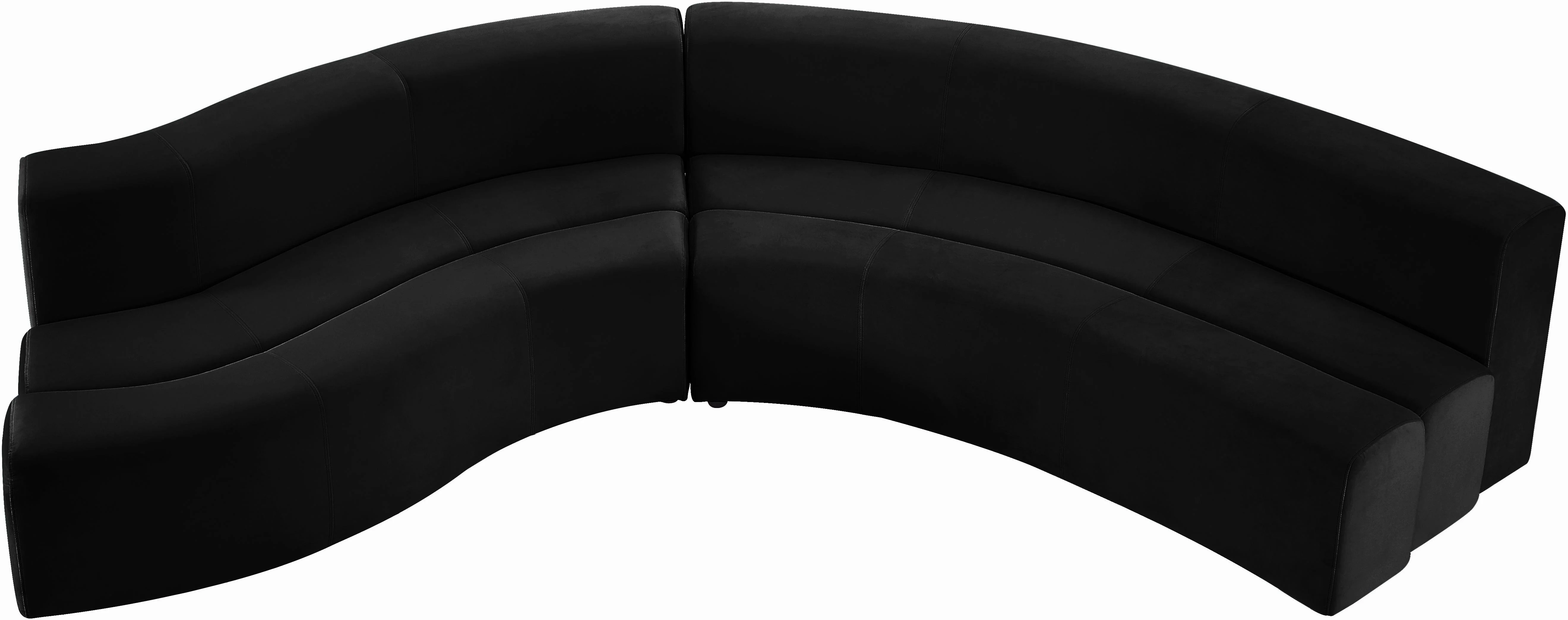 Curl Black Velvet 2pc. Sectional - Image 3