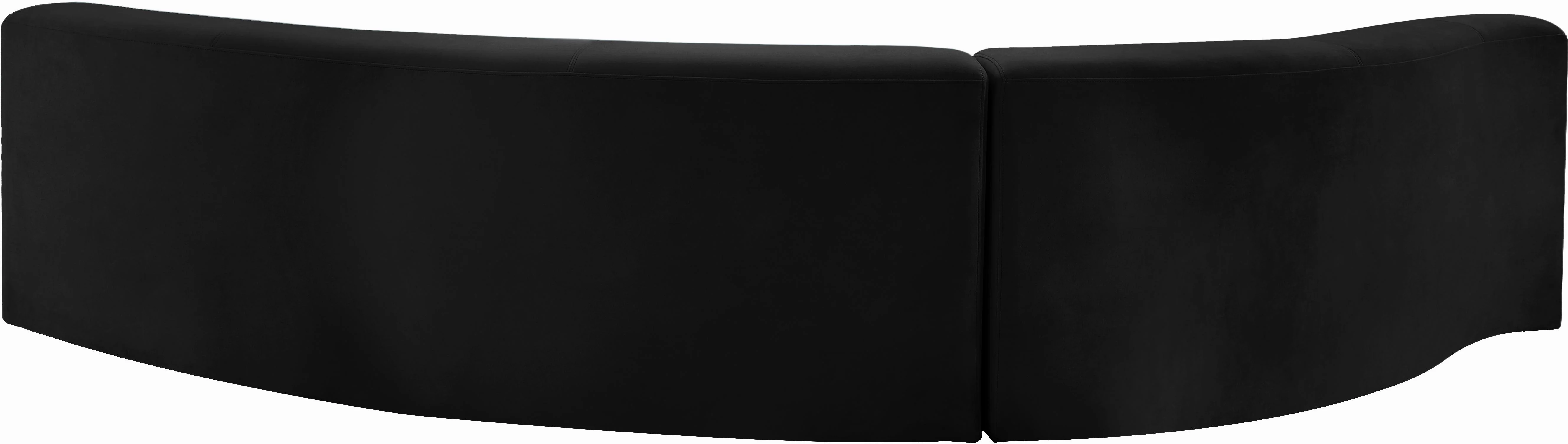 Curl Black Velvet 2pc. Sectional - Image 5