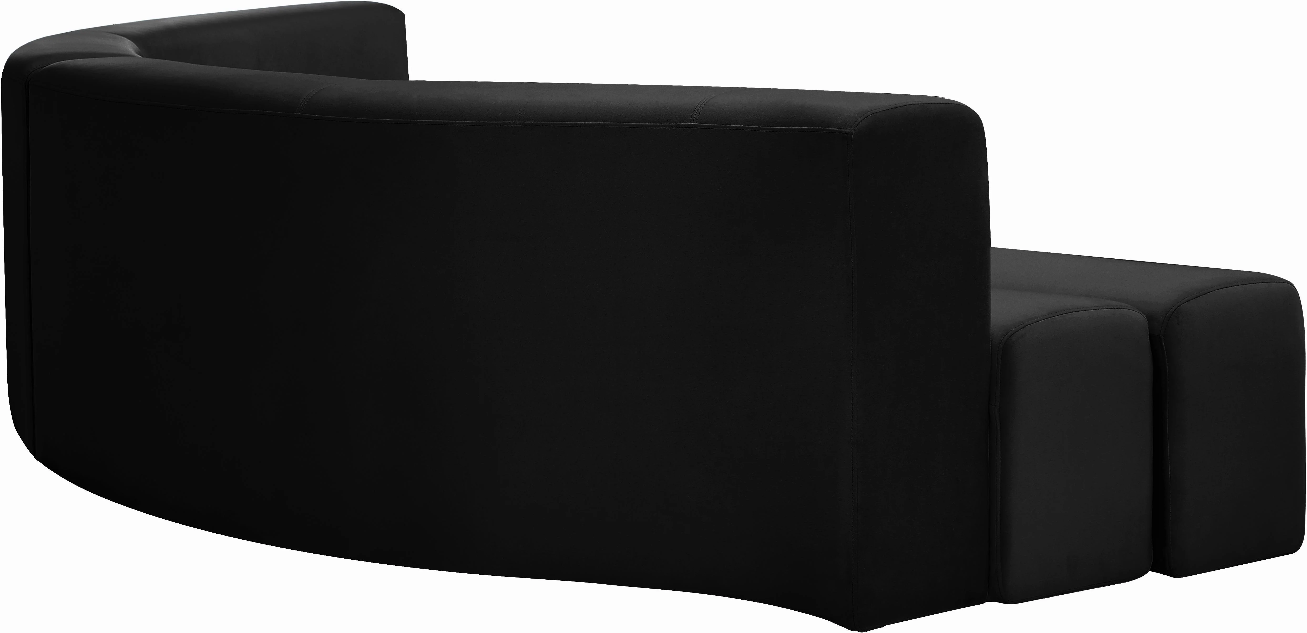 Curl Black Velvet 2pc. Sectional - Image 6