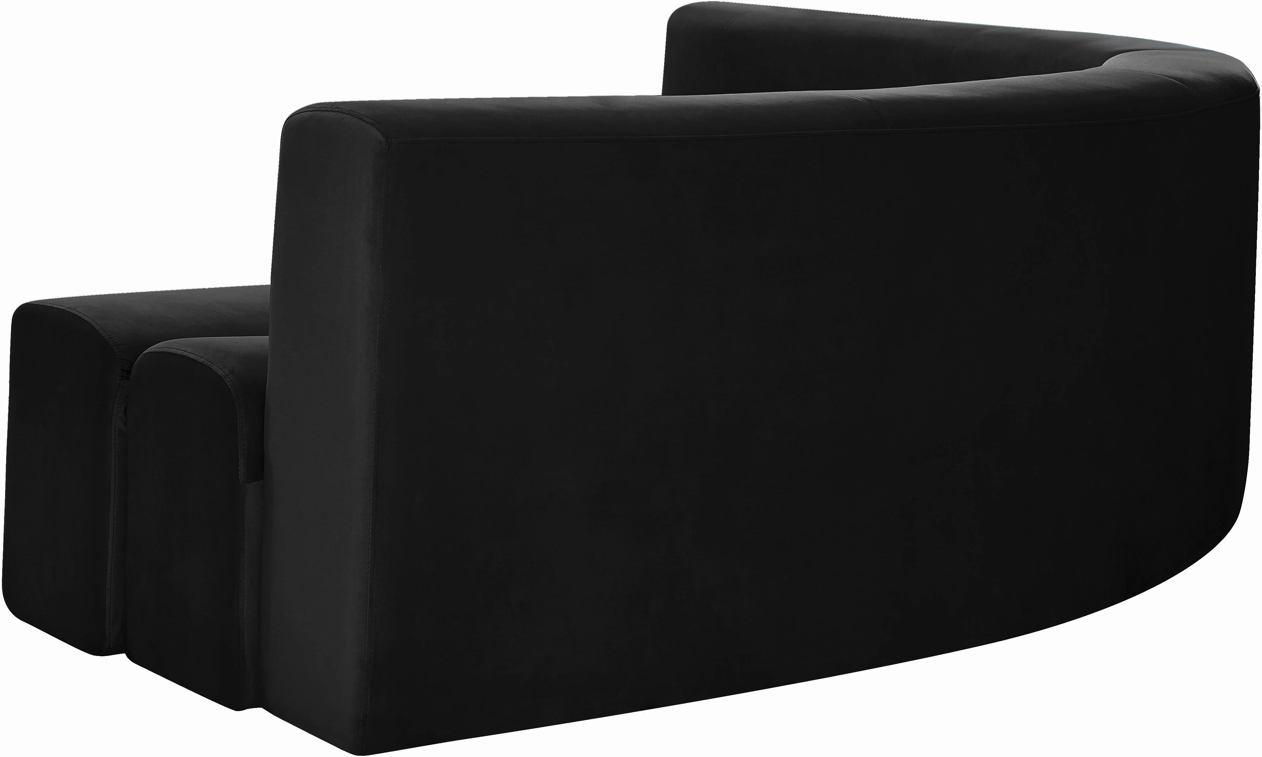 Curl Black Velvet 2pc. Sectional - Image 7