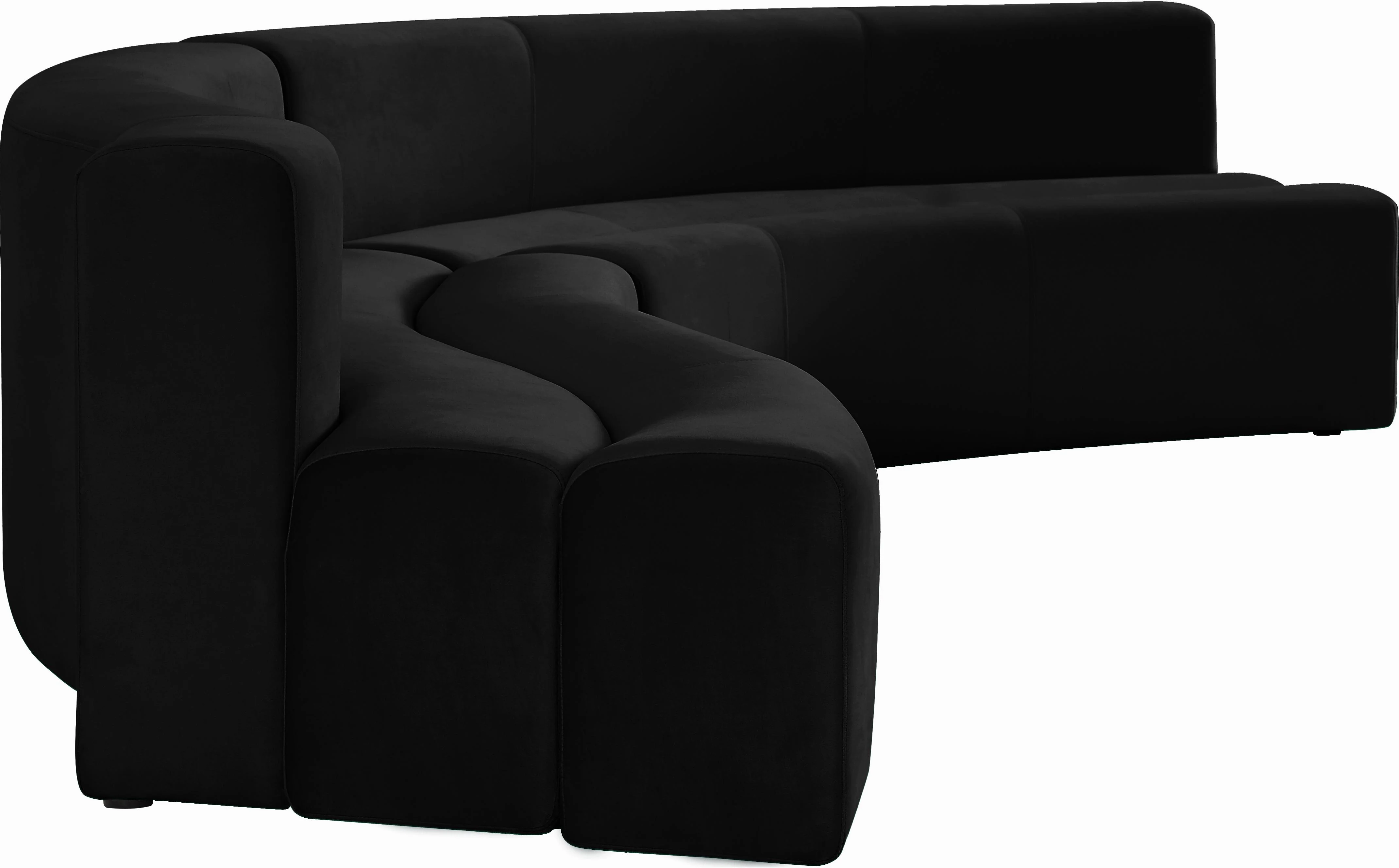 Curl Black Velvet 2pc. Sectional - Image 8