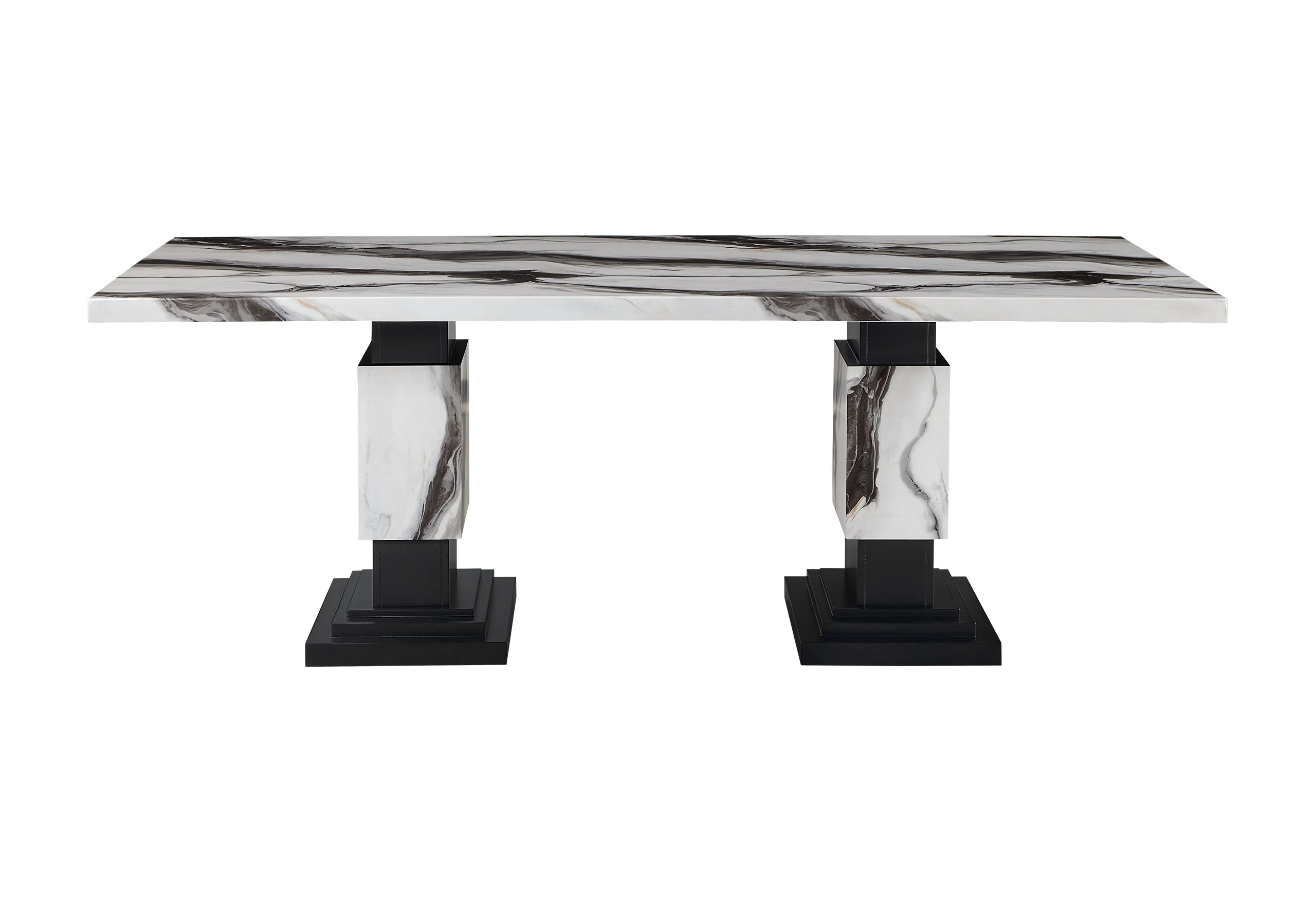 D12 DINING TABLE AND 8 D12 BLACK DINING CHAIRS - Image 3