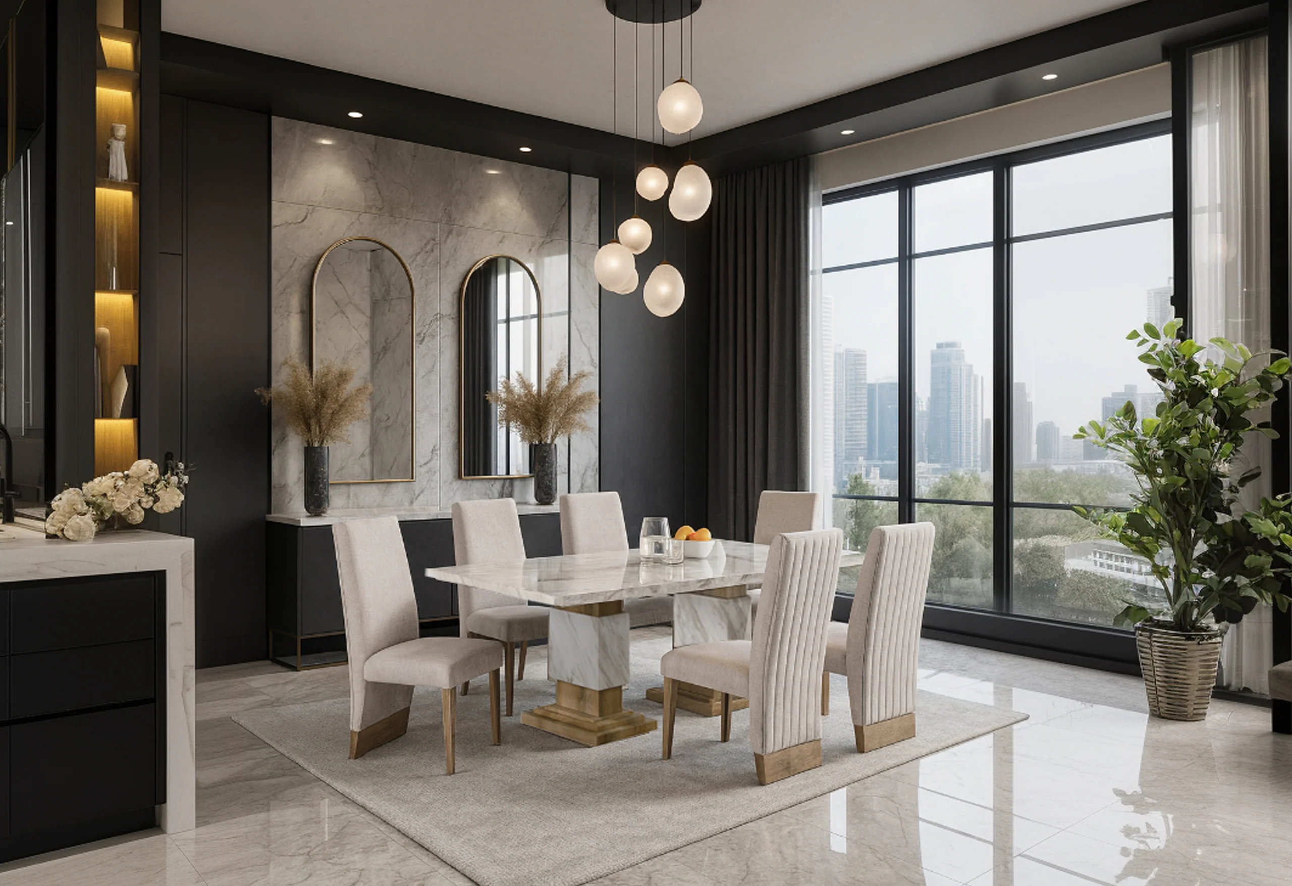 D12 DINING TABLE NATURAL+ 6 D12 DINING CHAIR BEIGE NATURAL
