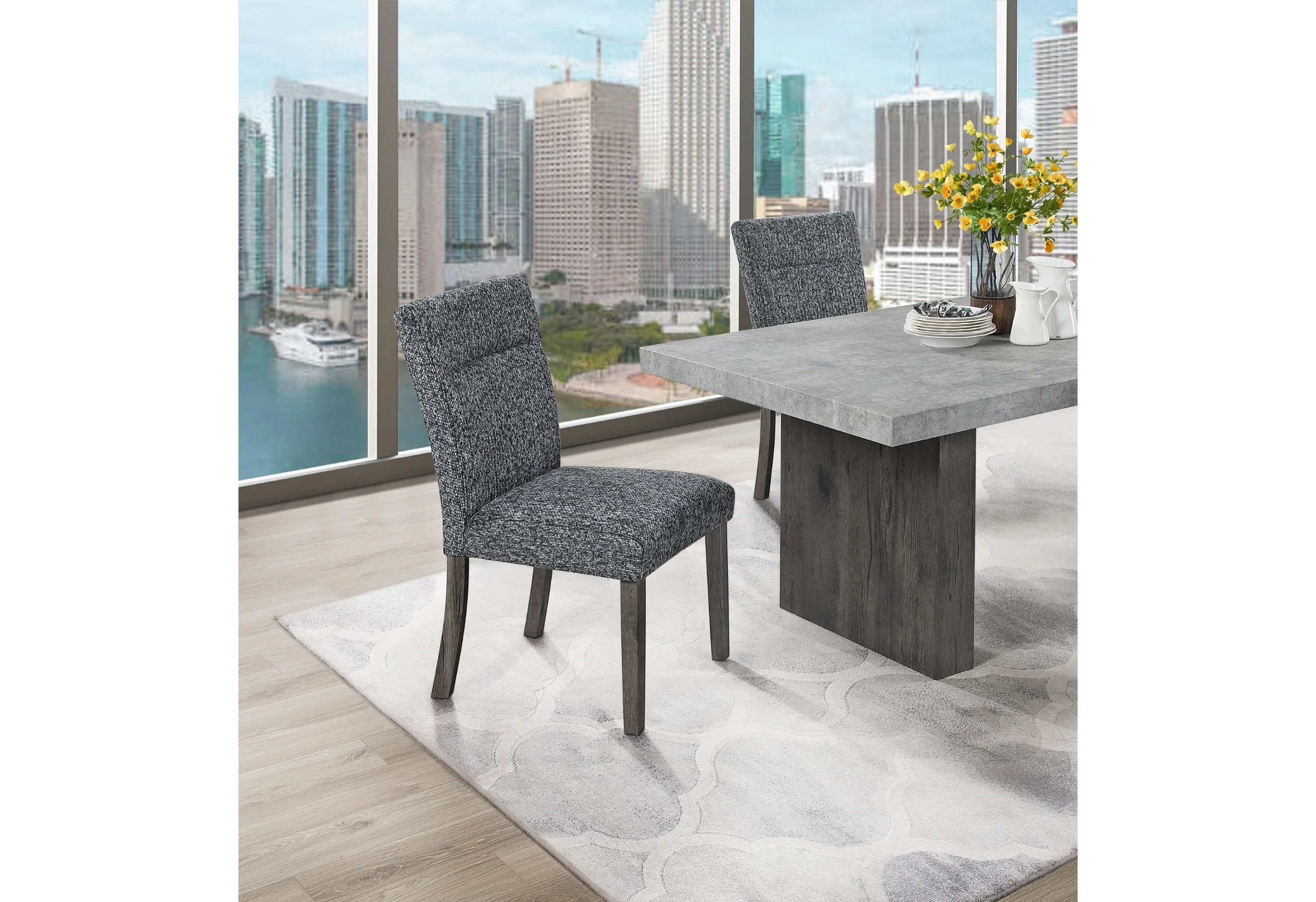 D2410 DINING TABLE + 6 D86DC DINING CHAIR - Image 2