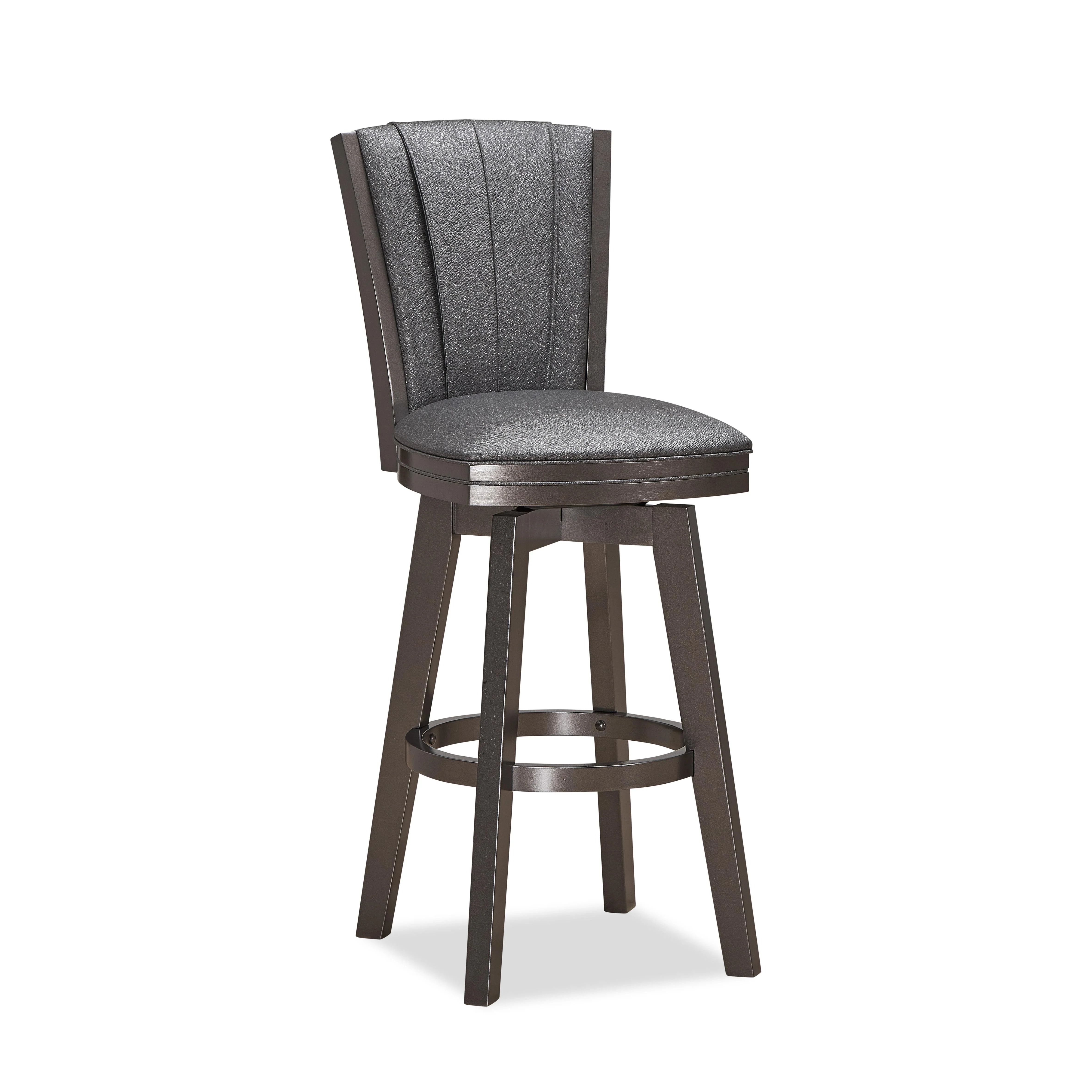 DIVA 30" SWIVEL BAR STOOL-GLITTER GRAY - Image 2