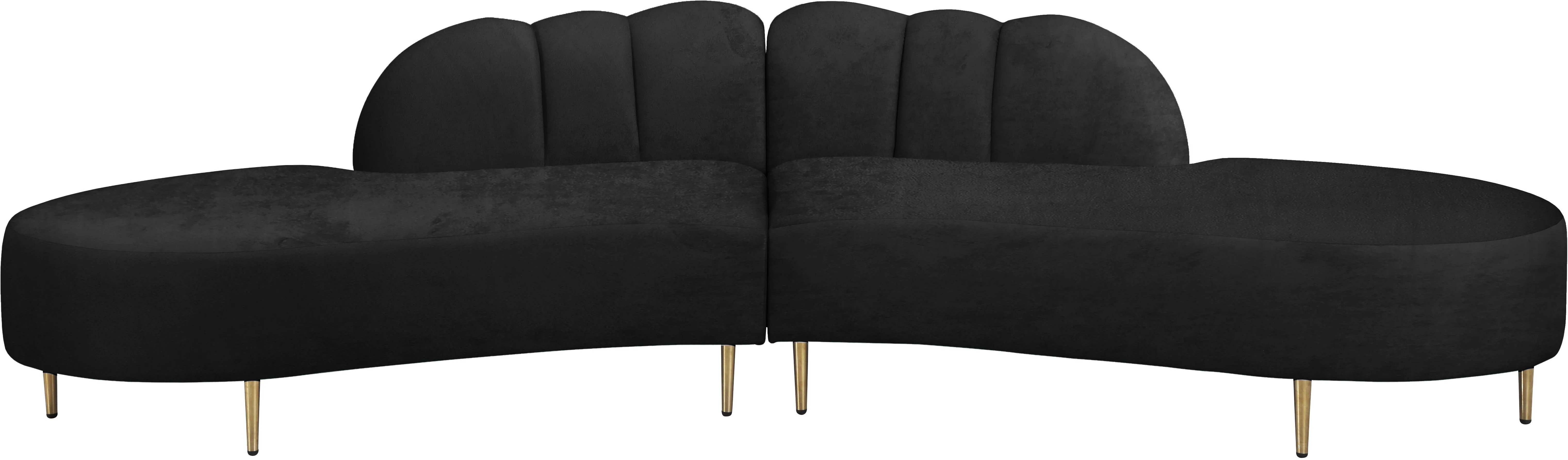 Divine Black Velvet 2pc. Sectional - Image 4