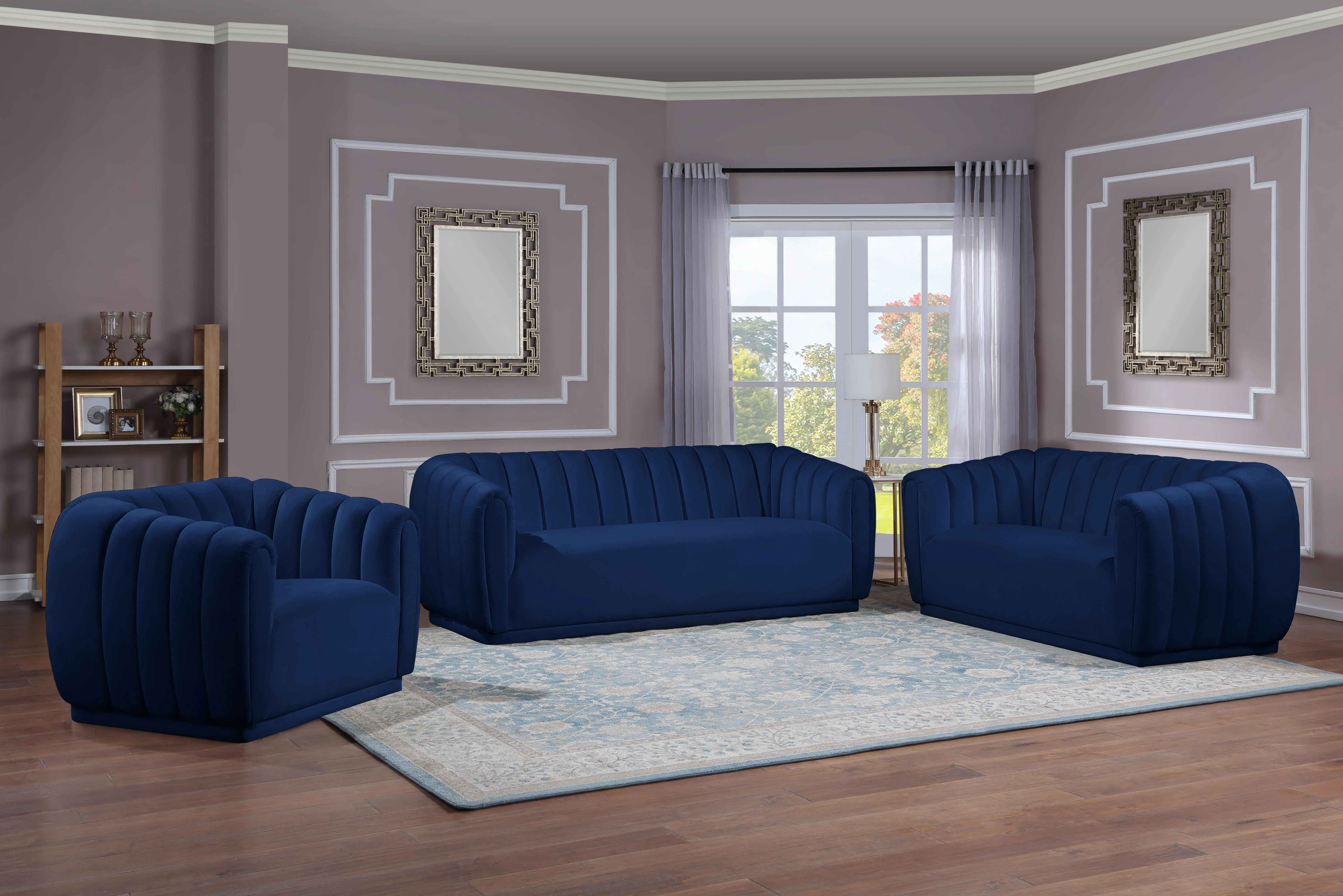 Dixie Navy Velvet Chair - Image 7
