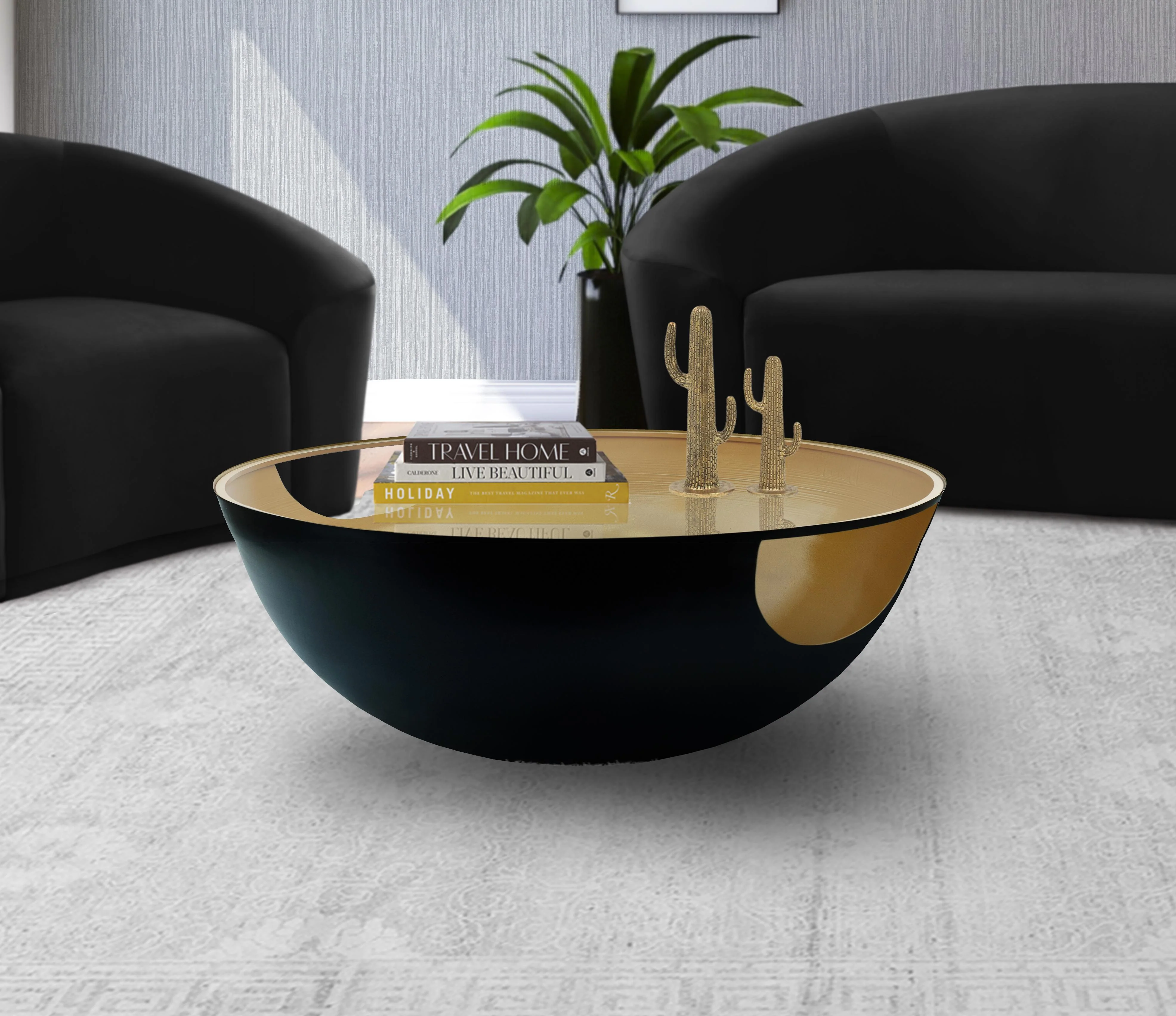 Doma Black / Gold Coffee Table - Image 2