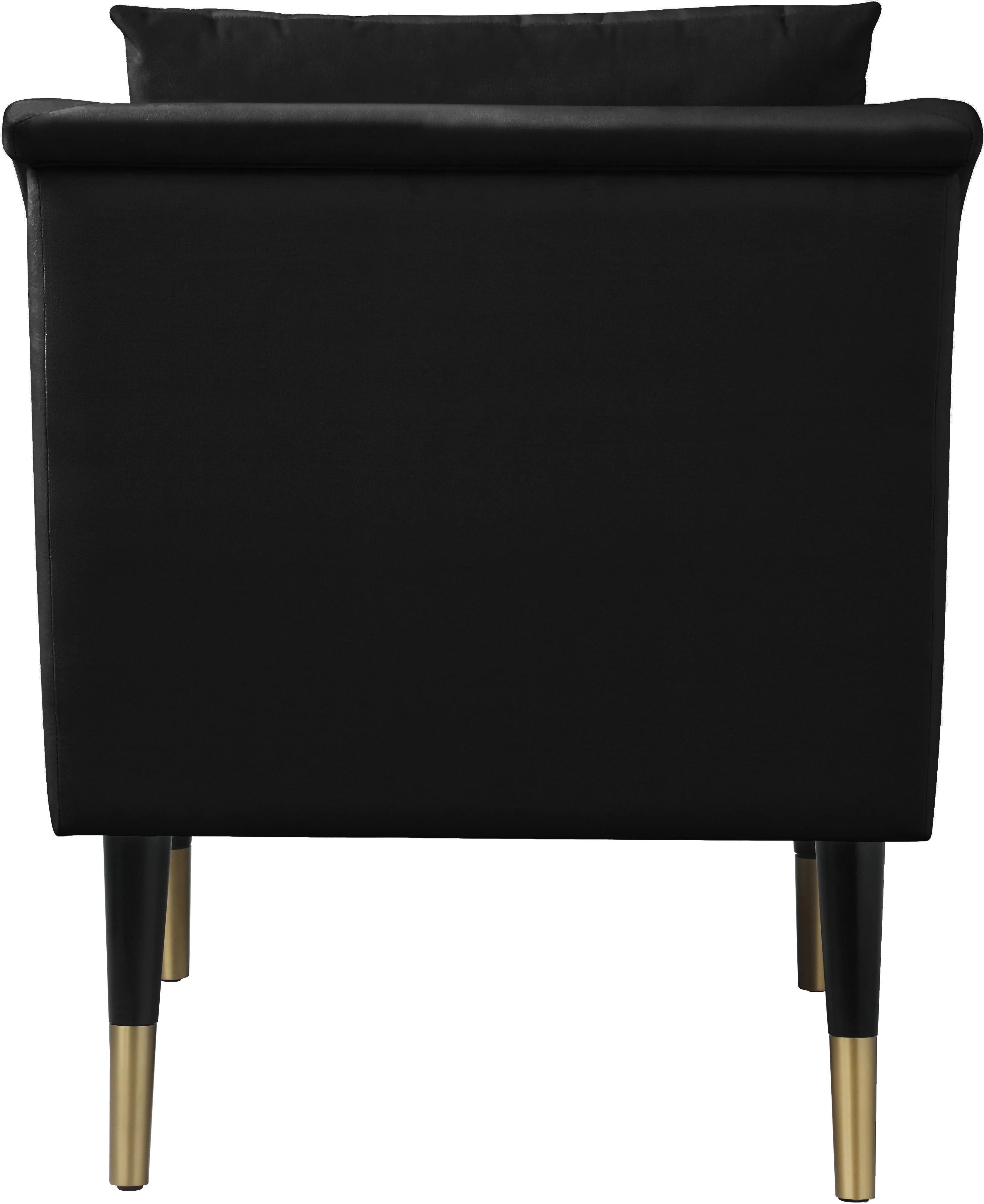 Elegante Black Velvet Accent Chair - Image 3
