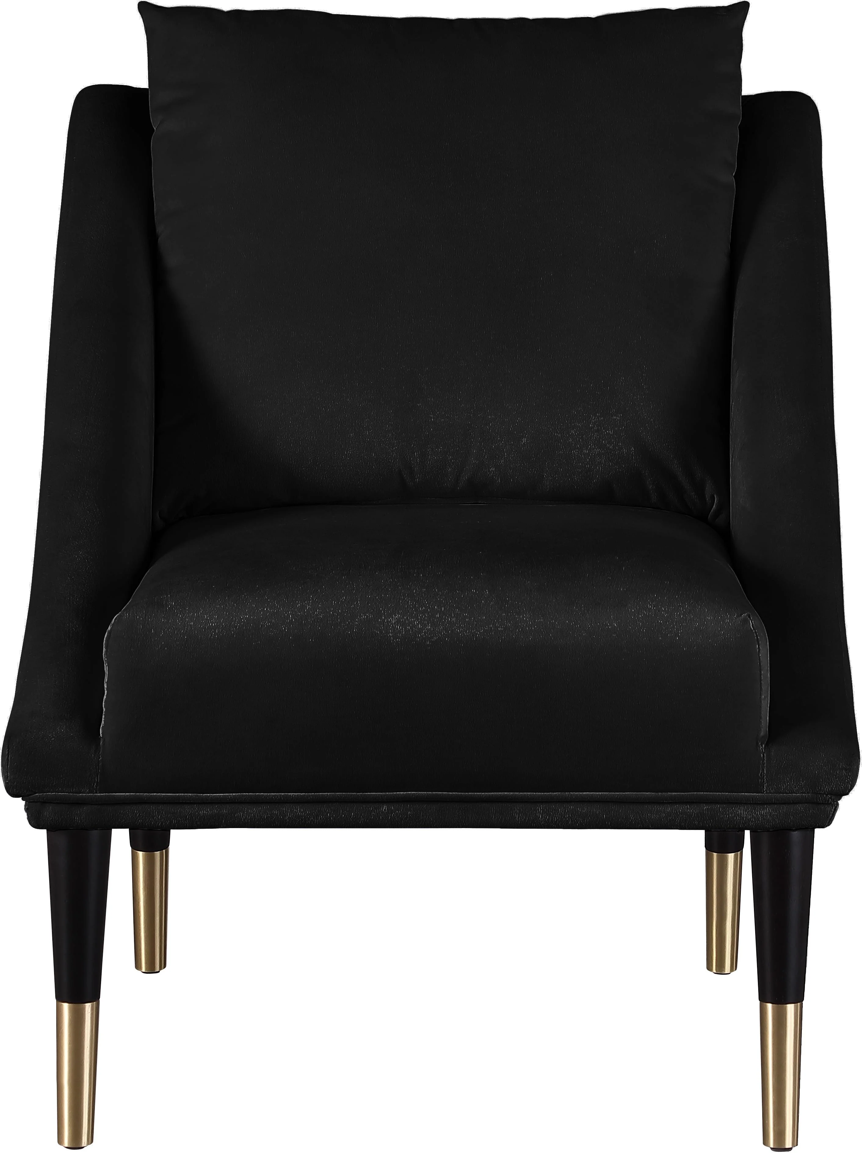 Elegante Black Velvet Accent Chair - Image 5