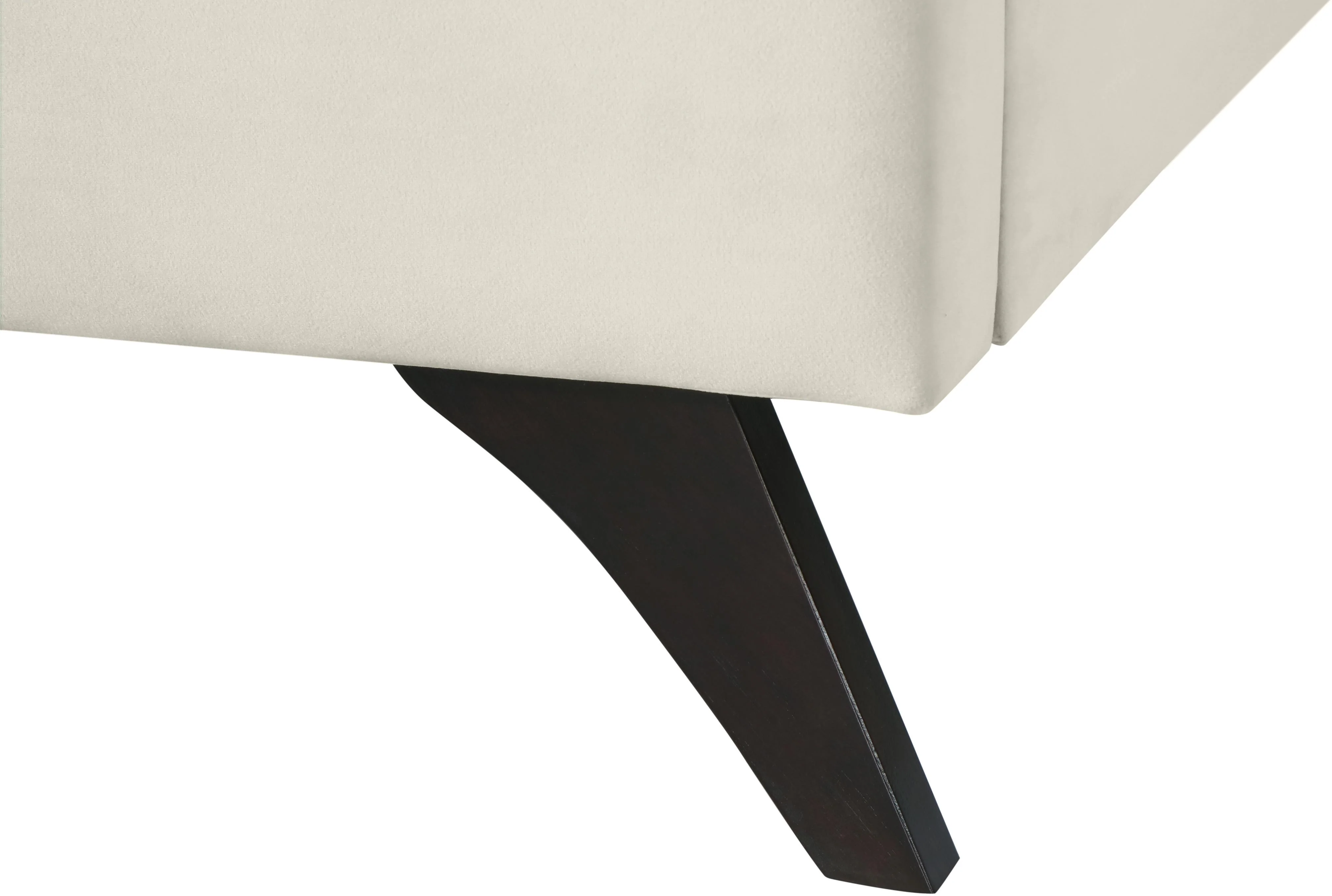 Elly Cream Velvet Queen Bed - Image 4