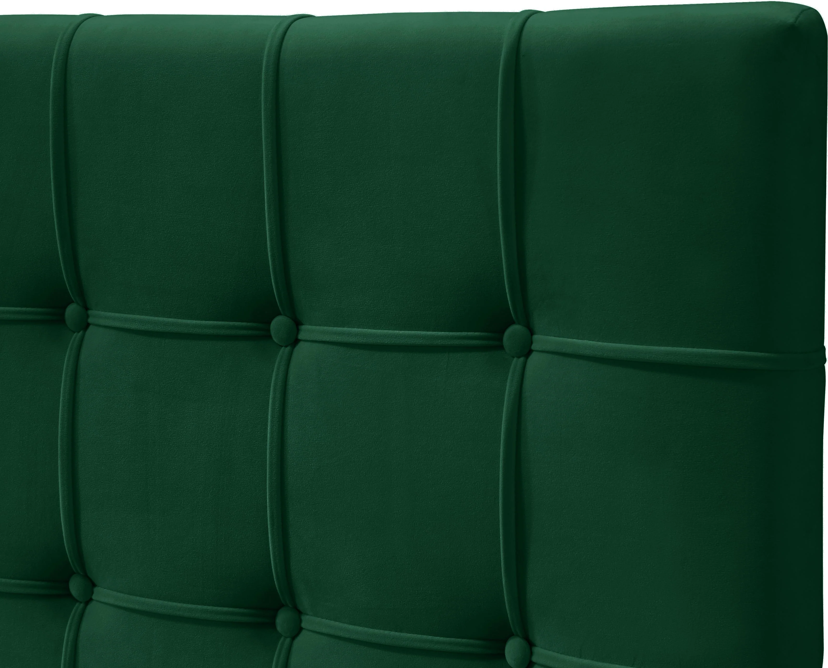 Elly Green Velvet Queen Bed - Image 6