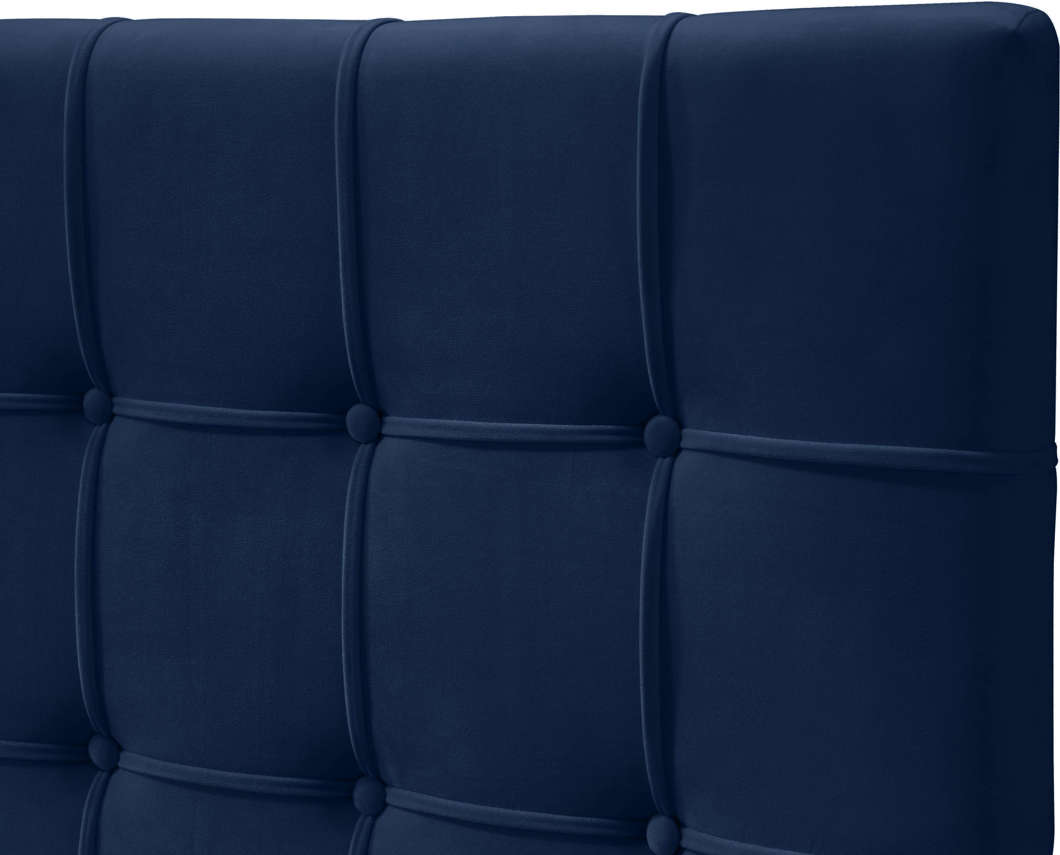 Elly Navy Velvet Queen Bed - Image 6
