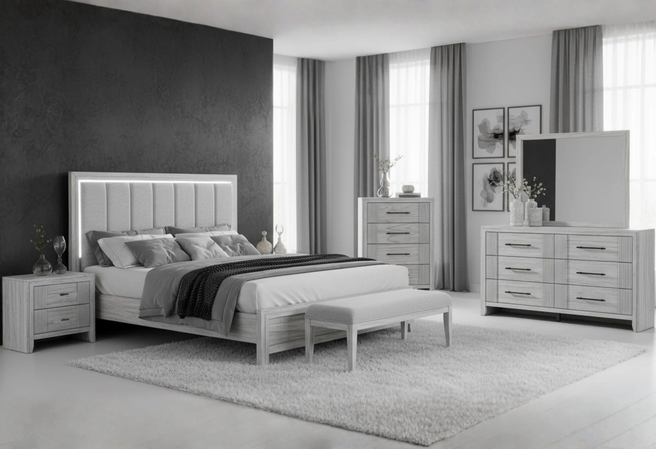 ELSIE GREY QUEEN BED GROUP