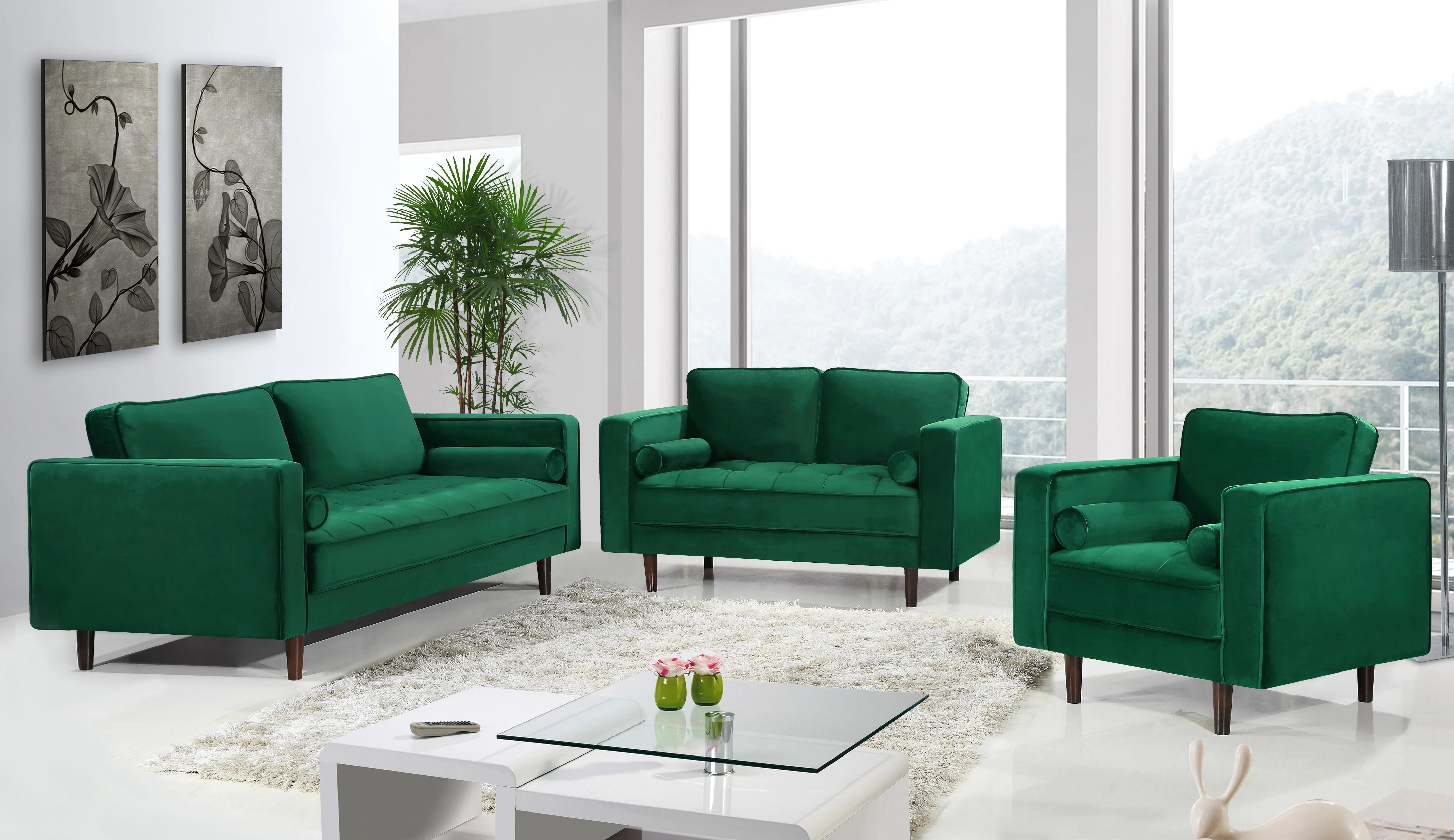 Emily Green Velvet Chair - Image 4