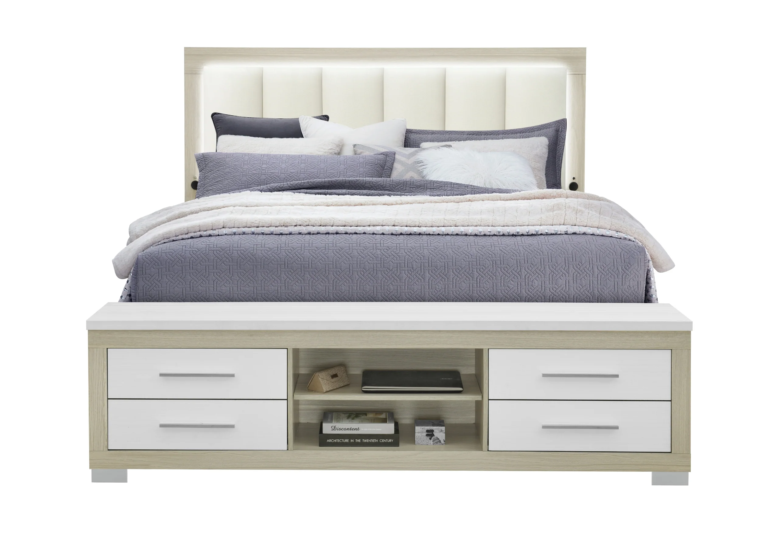 EMMA NATURAL/WHITE KING BED WITH LED AND USB - Image 2
