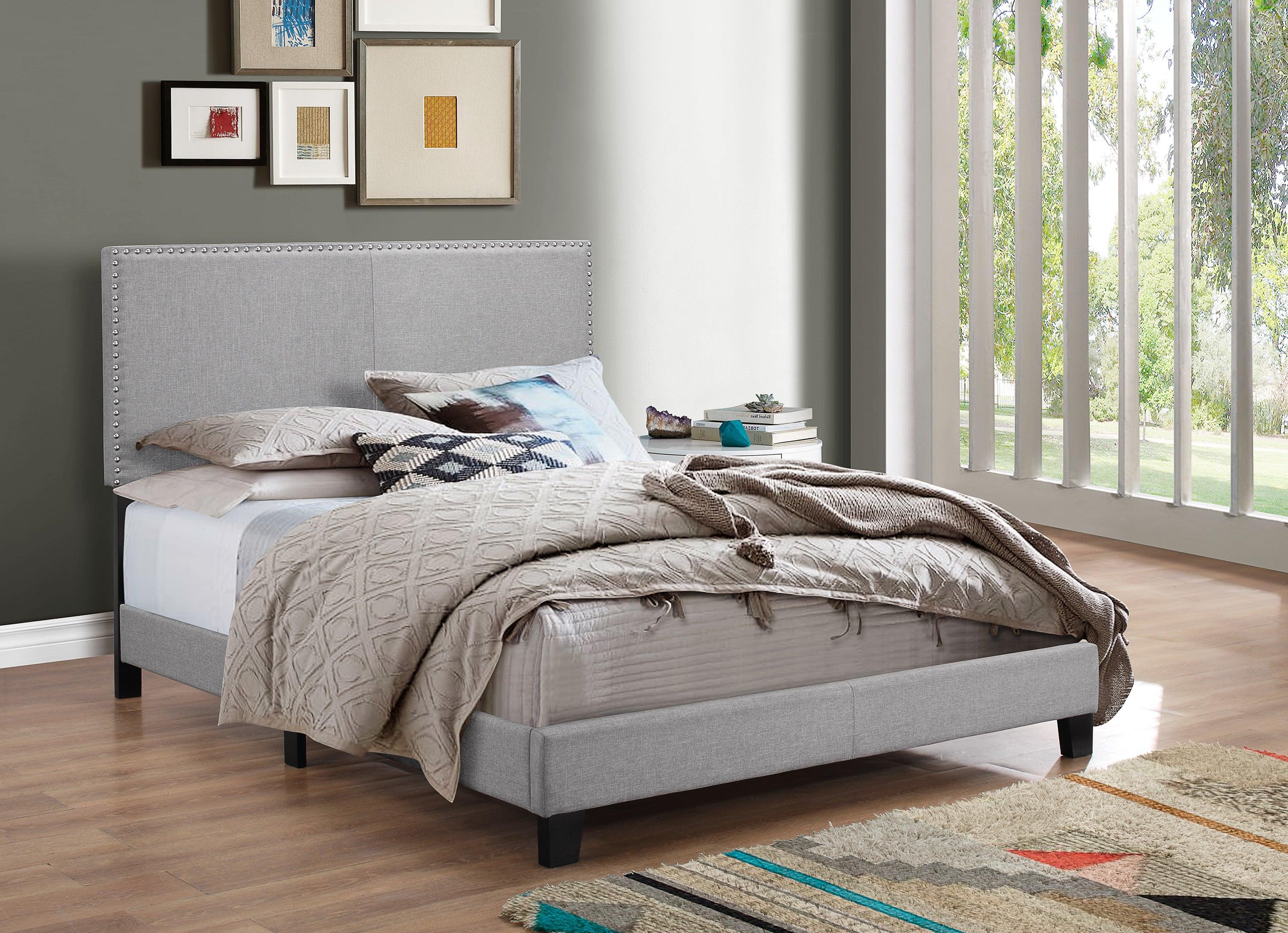 Erin Twin Nailhead Panel Bed Rail Grey
