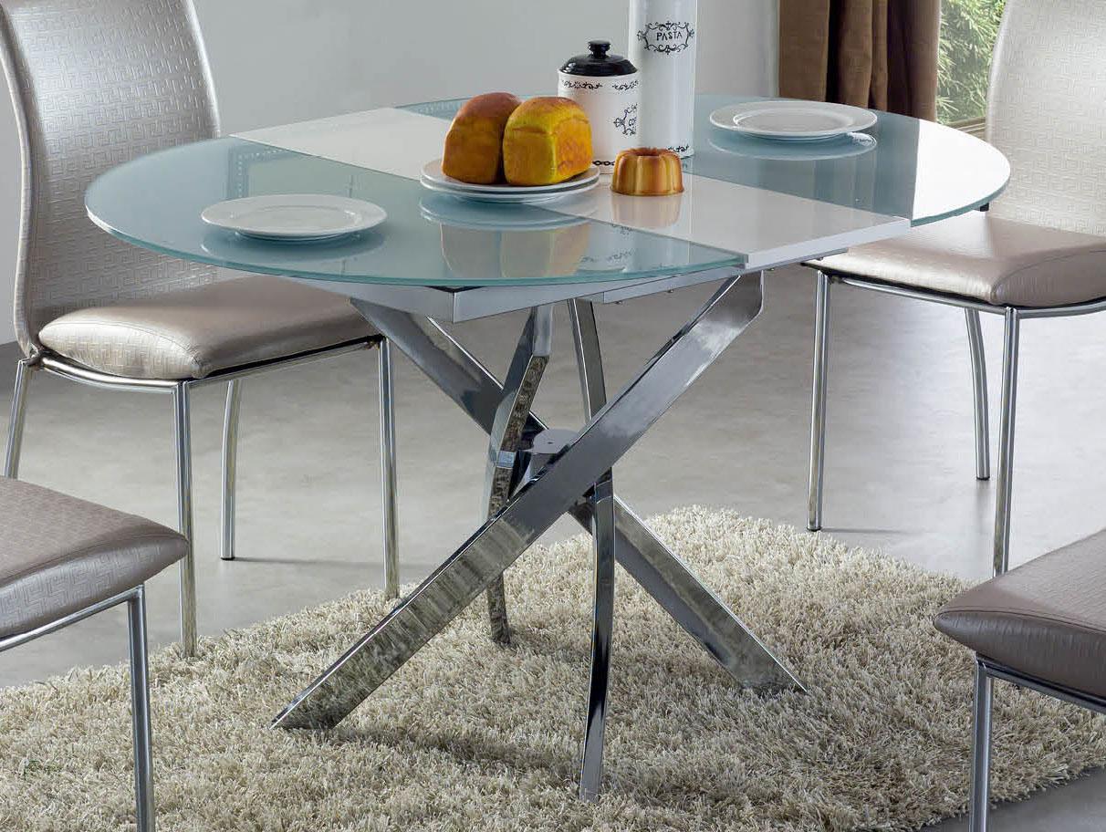 ESF Furniture 2303 Dining Table w/ Extension in Chrome - Image 2