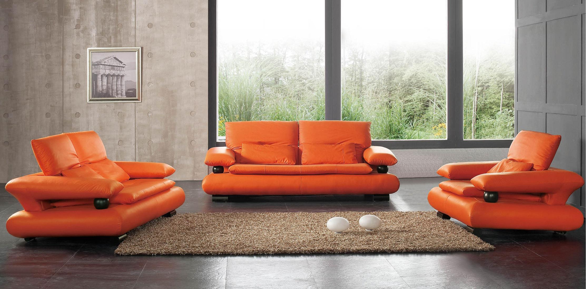 ESF Furniture 410 Loveseat in Flare Orange - Image 3