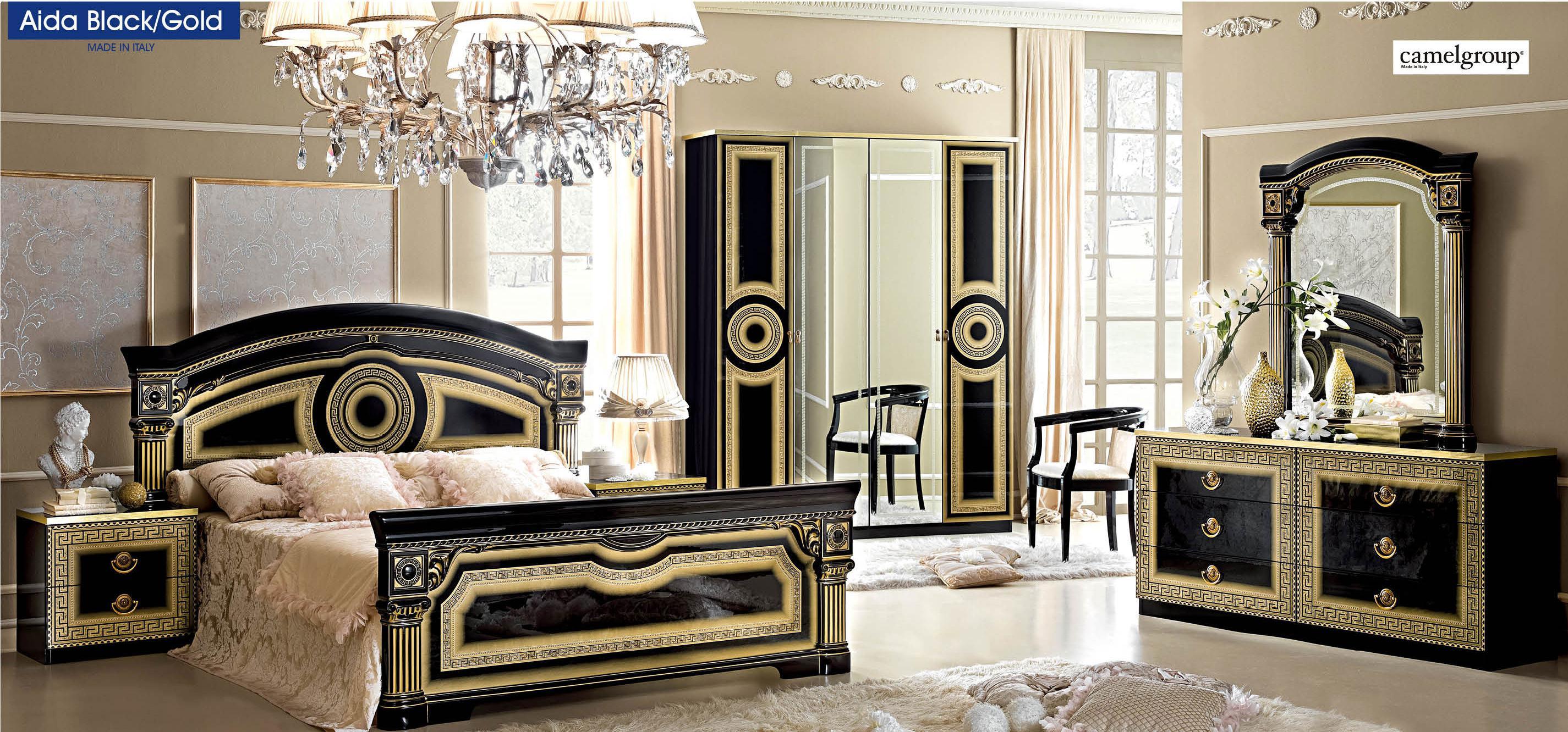 ESF Furniture Aida Double Dresser in Black w/ Gold - Image 3