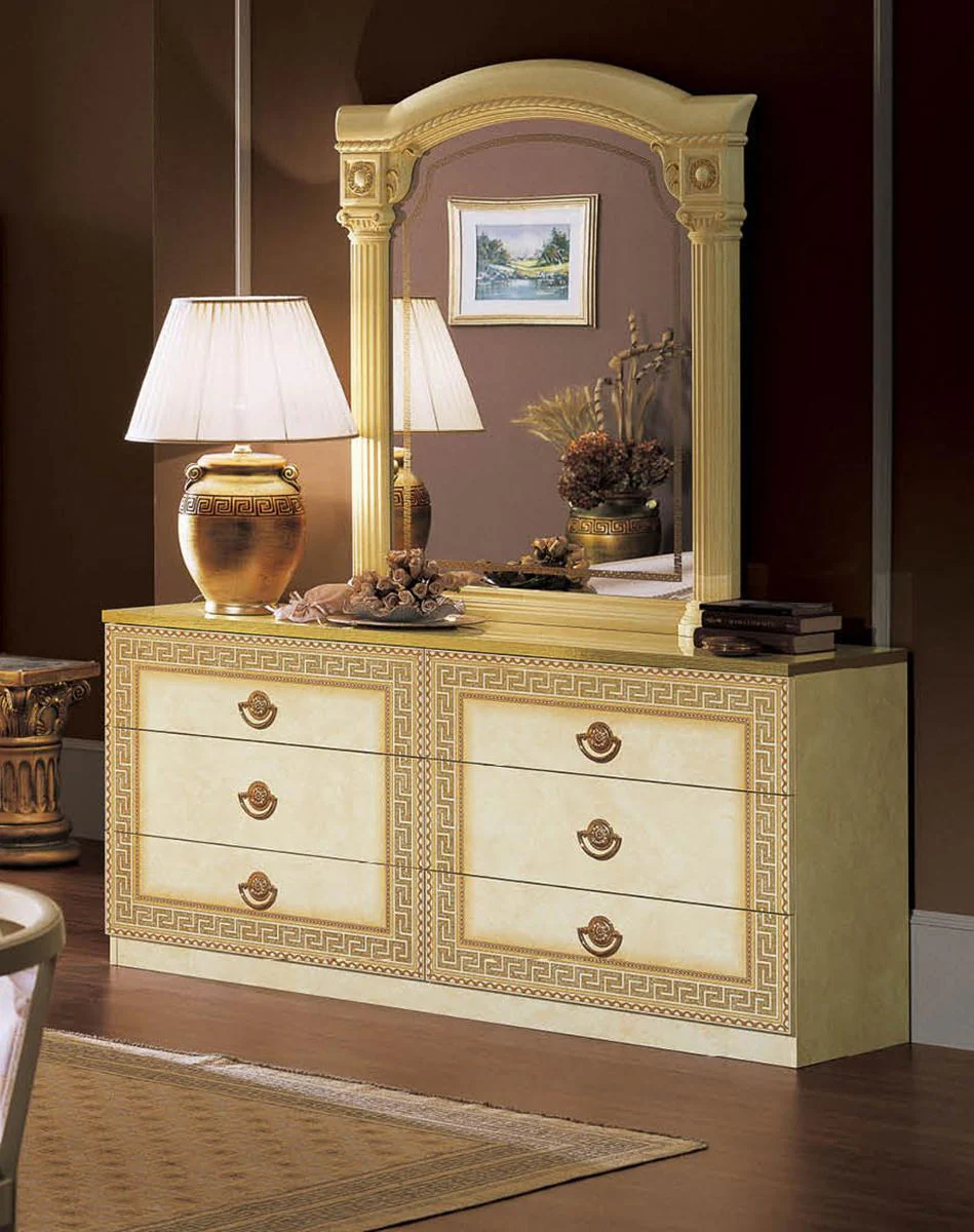 ESF Furniture Aida Mirror in Ivory w/ Gold - Image 3