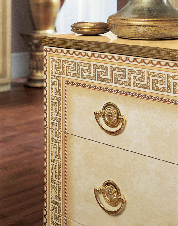 ESF Furniture Aida Single Dresser in Ivory w/ Gold - Image 3