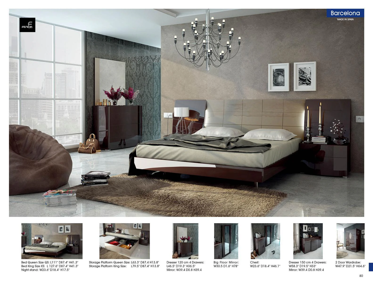 ESF Furniture Barcelona Mirror in Dark Brown - Image 2