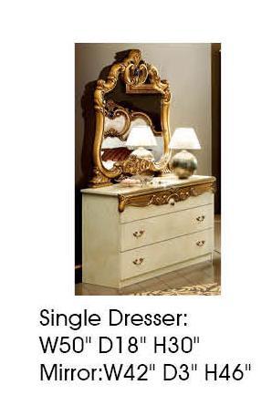 ESF Furniture Barocco Single Dresser in Ivory w/ Gold - Image 3