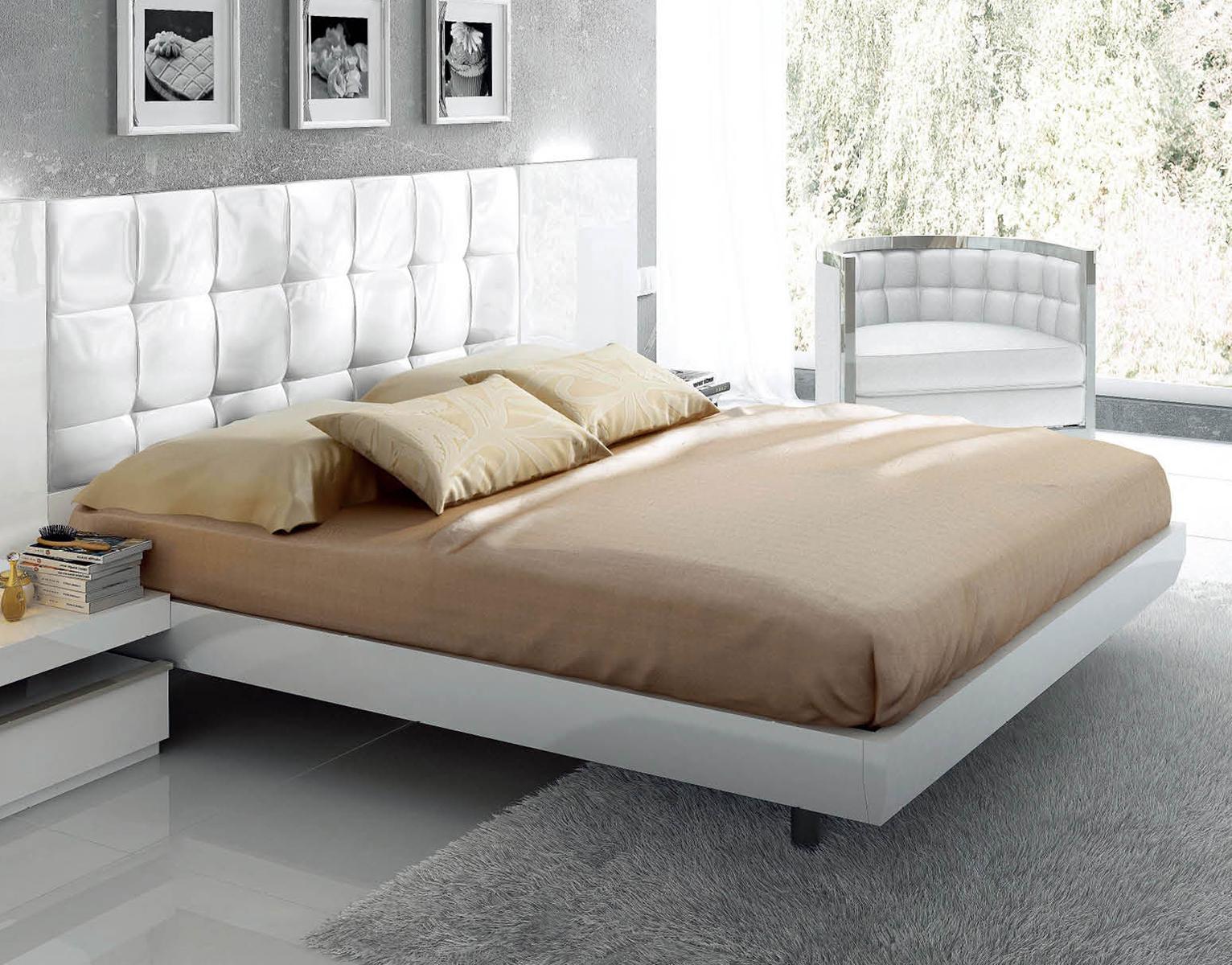 ESF Furniture Granada Queen Platform Bed in White - Image 2