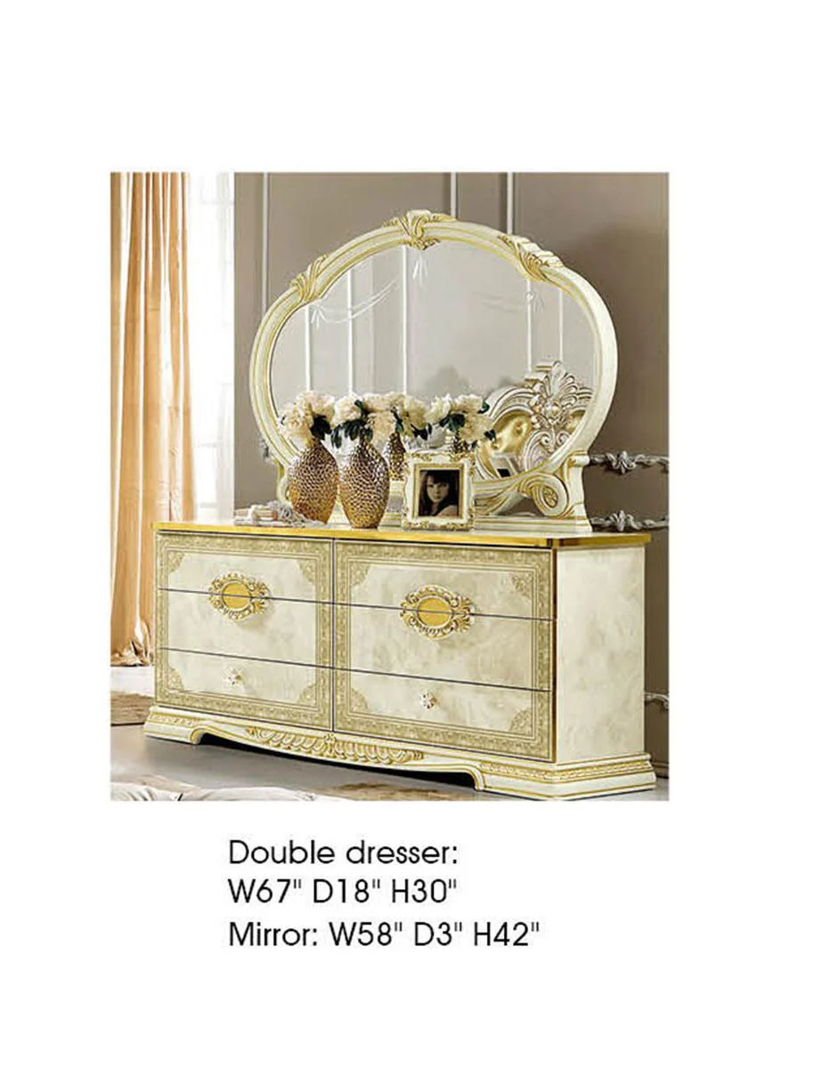 ESF Furniture Leonardo Double Dresser in Ivory - Image 3