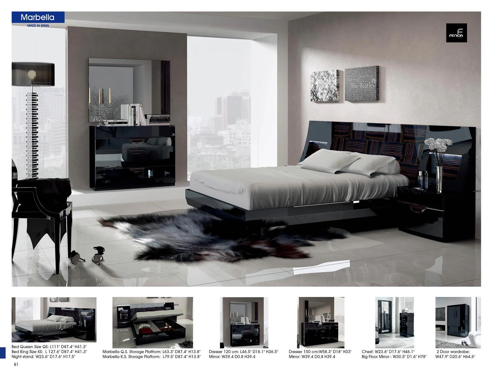 ESF Furniture Marbella Nightstand in Black - Image 4