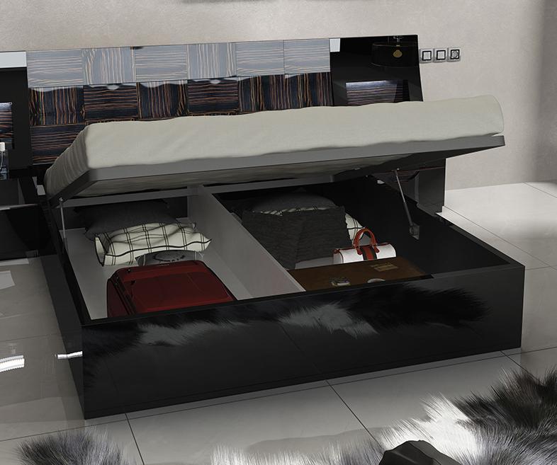 ESF Furniture Marbella Queen Platform with Storage Bed in Black - Image 2
