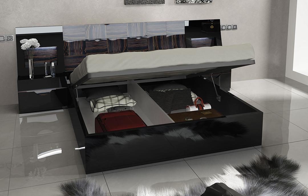 ESF Furniture Marbella Queen Platform with Storage Bed in Black - Image 3