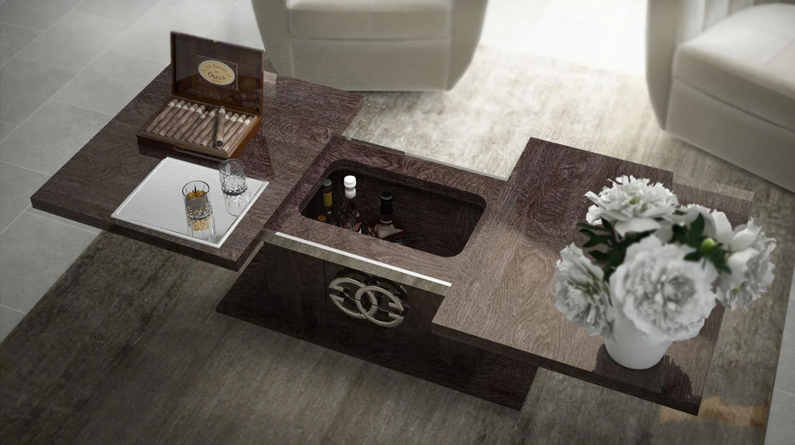 ESF Furniture Prestige Coffee Table with Storage in Wenge - Image 2