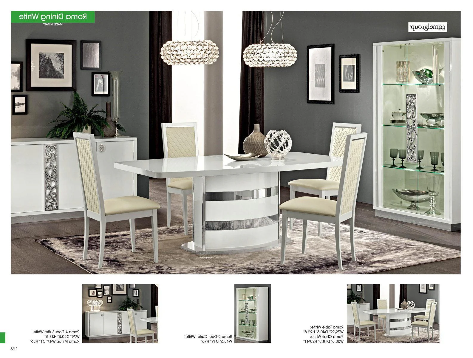 ESF Furniture Roma 2-Door China in White - Image 3