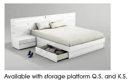 ESF Furniture Sara King Platform with Storage Bed in White - Image 2