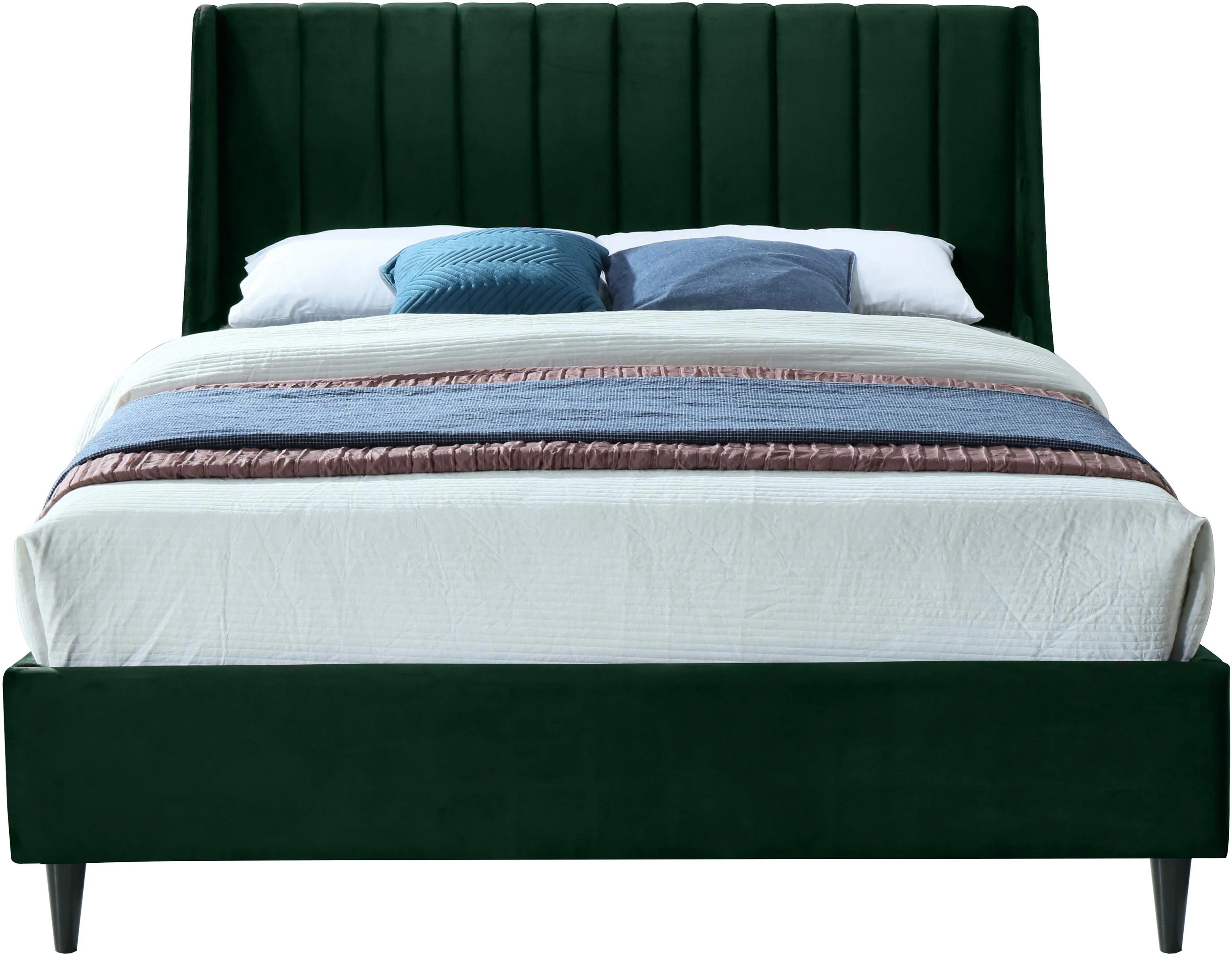 Eva Green Velvet Queen Bed - Image 3