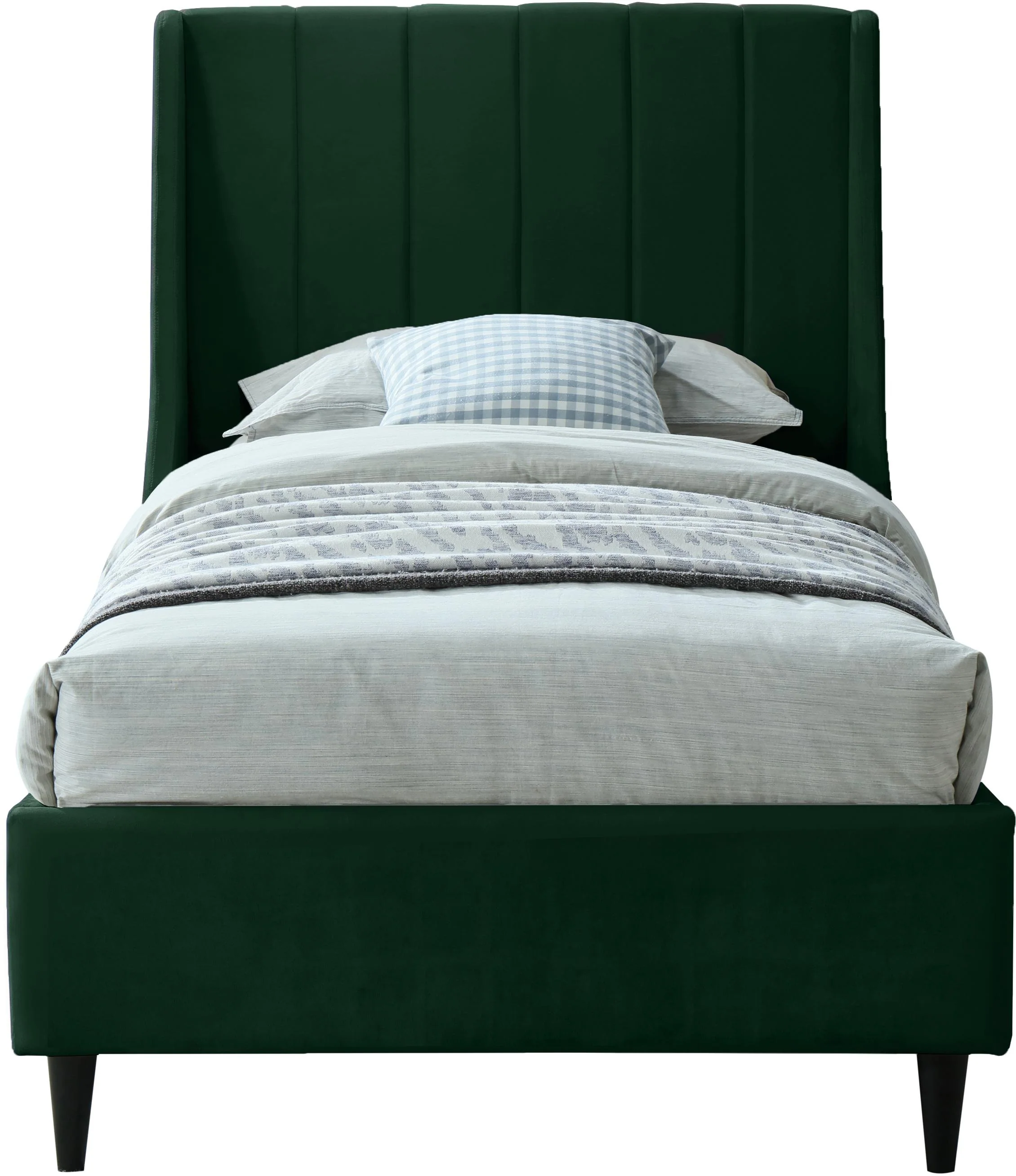 Eva Green Velvet Twin Bed - Image 3