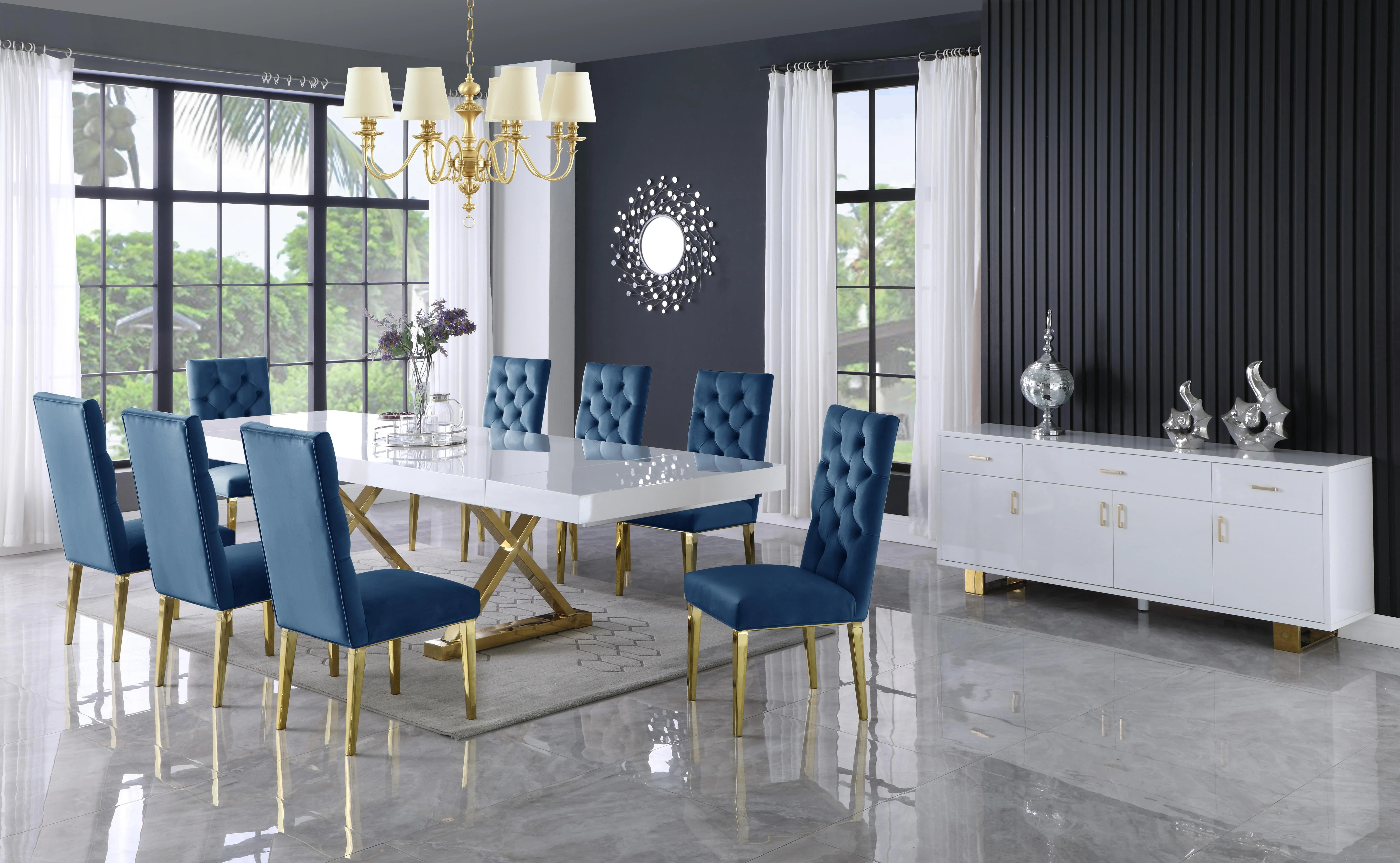 Excel White Lacquer Extendable Dining Table (3 Boxes) - Image 2
