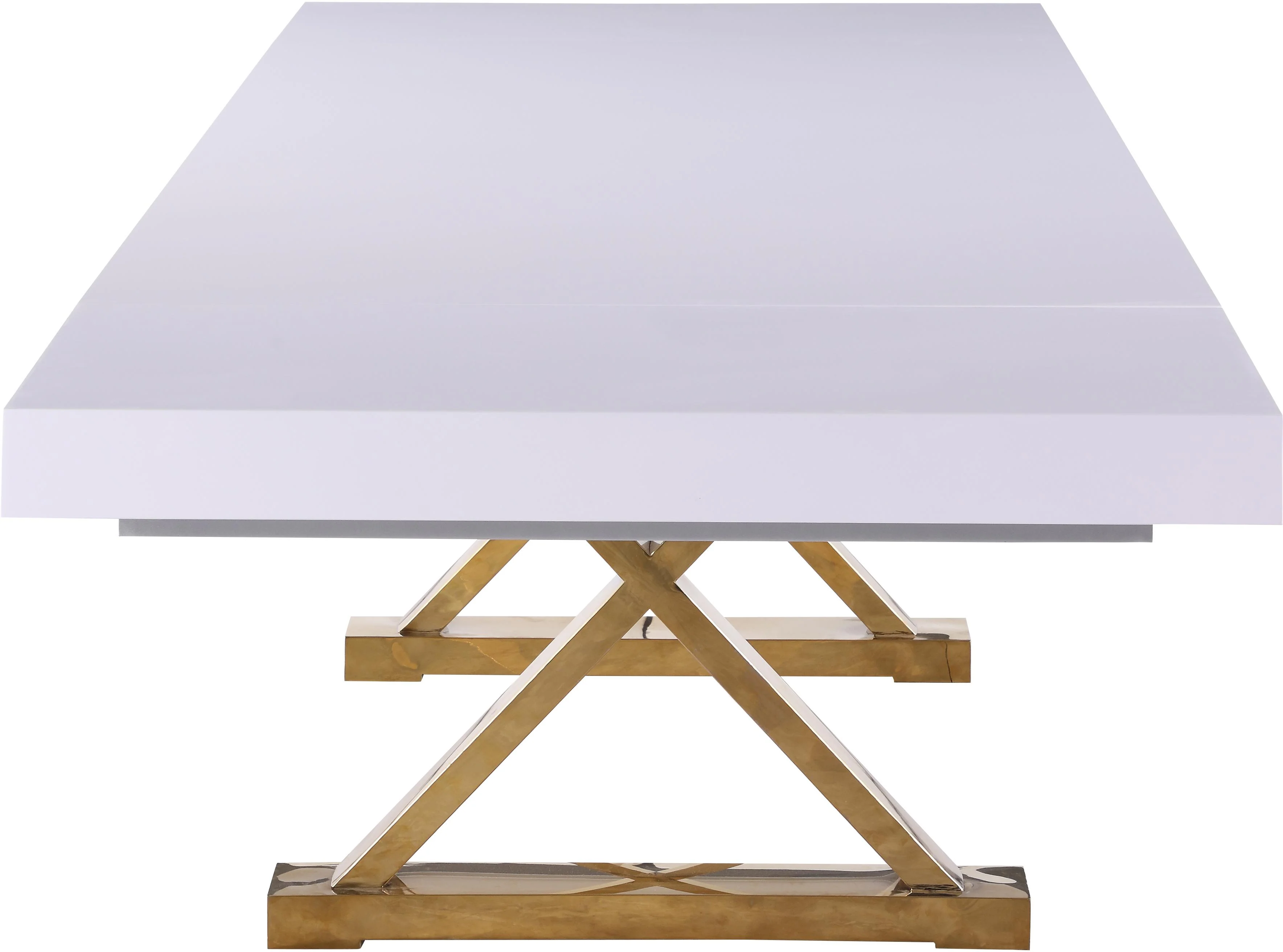 Excel White Lacquer Extendable Dining Table (3 Boxes) - Image 5
