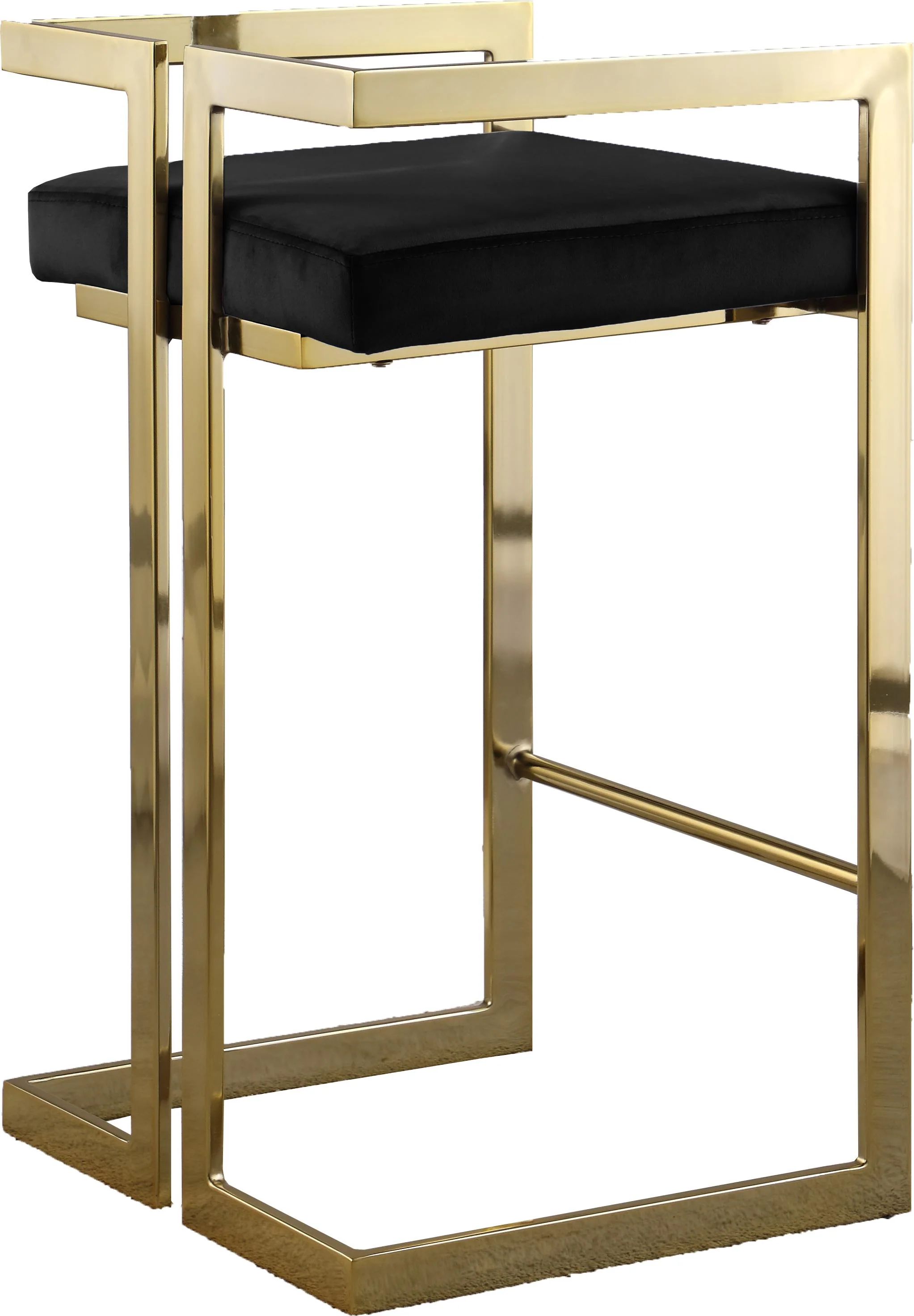 Ezra Black Velvet Stool - Image 8