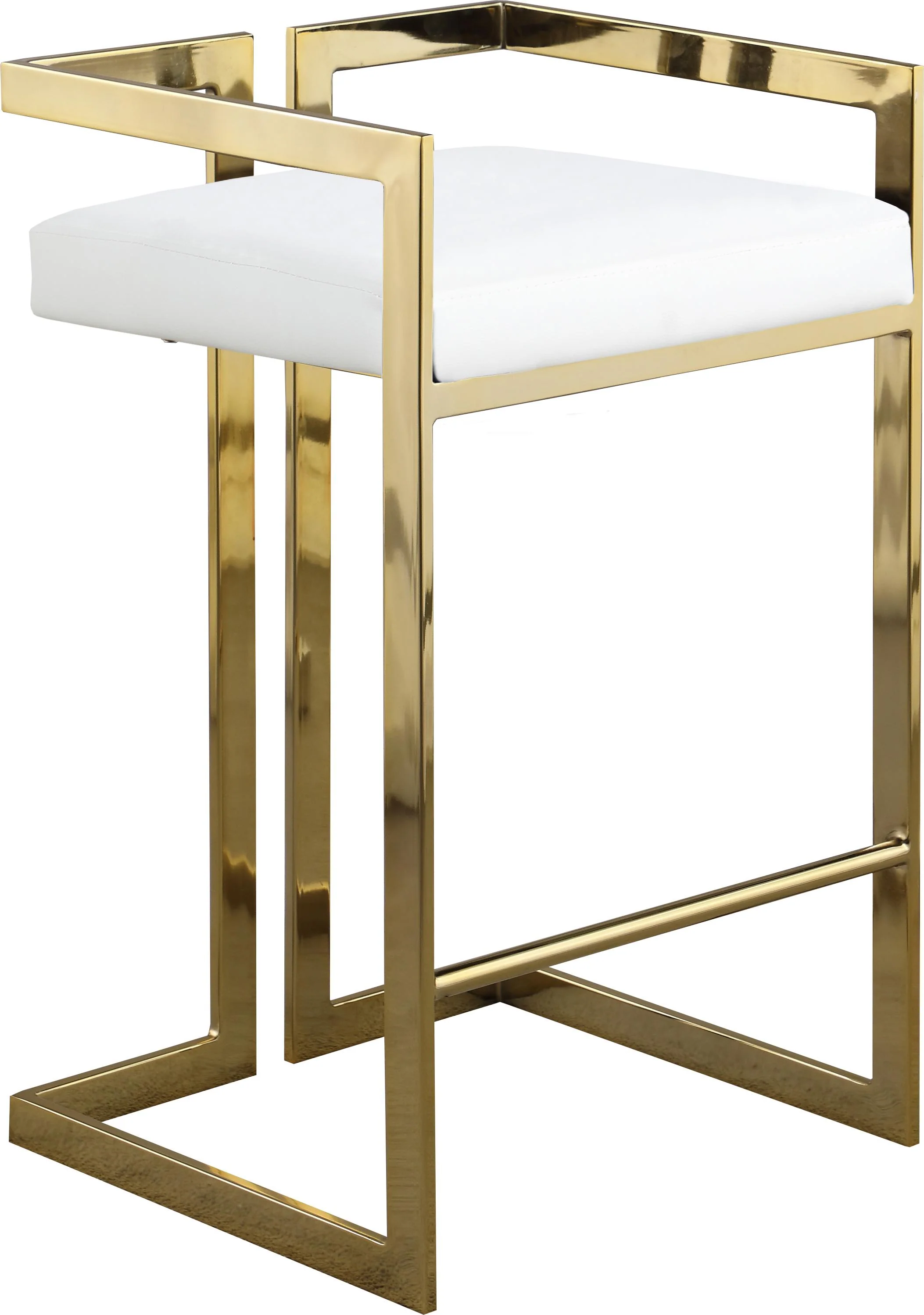 Ezra White Faux Leather Stool - Image 10