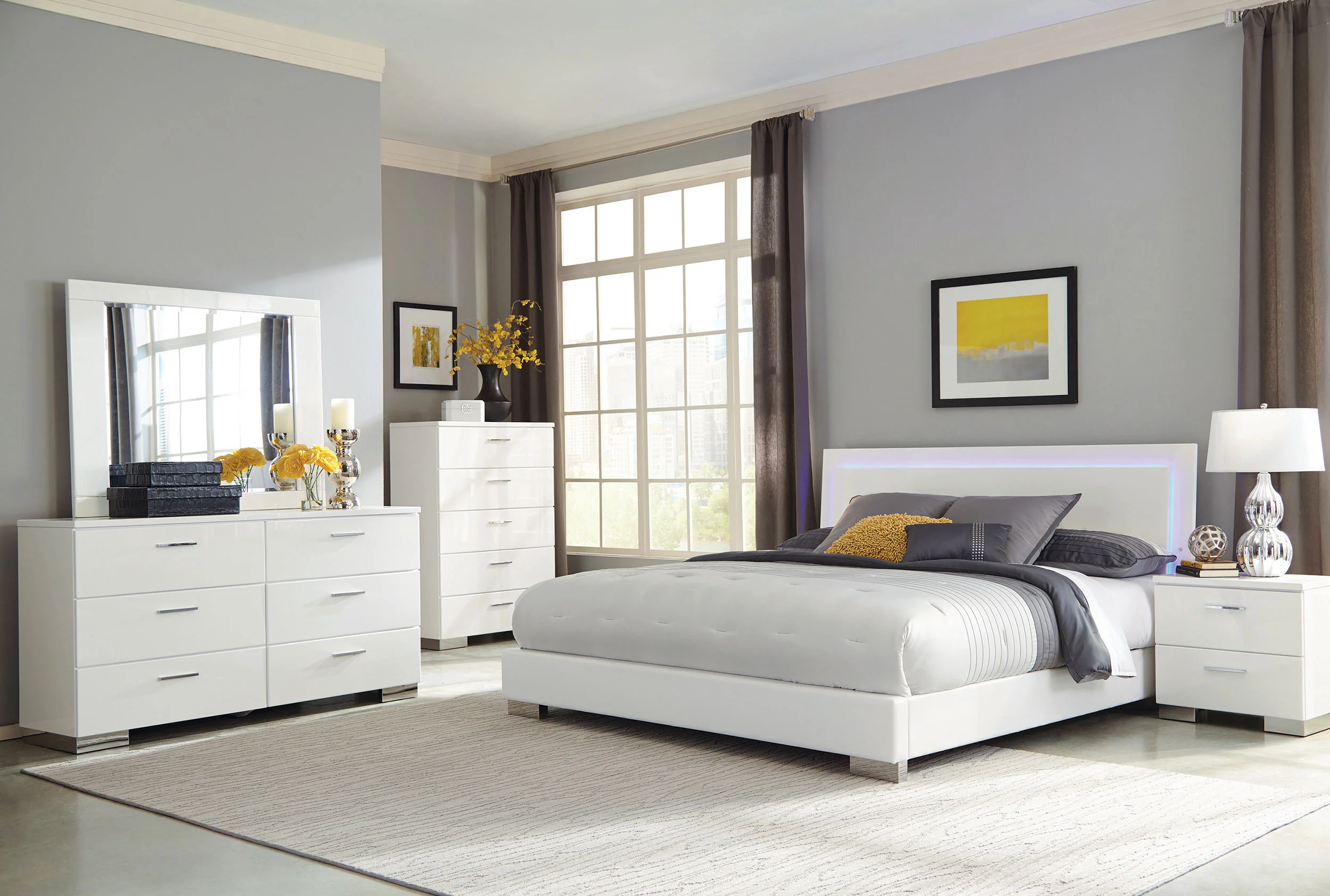 Felicity Panel Bed with LED Lighting - Image 22