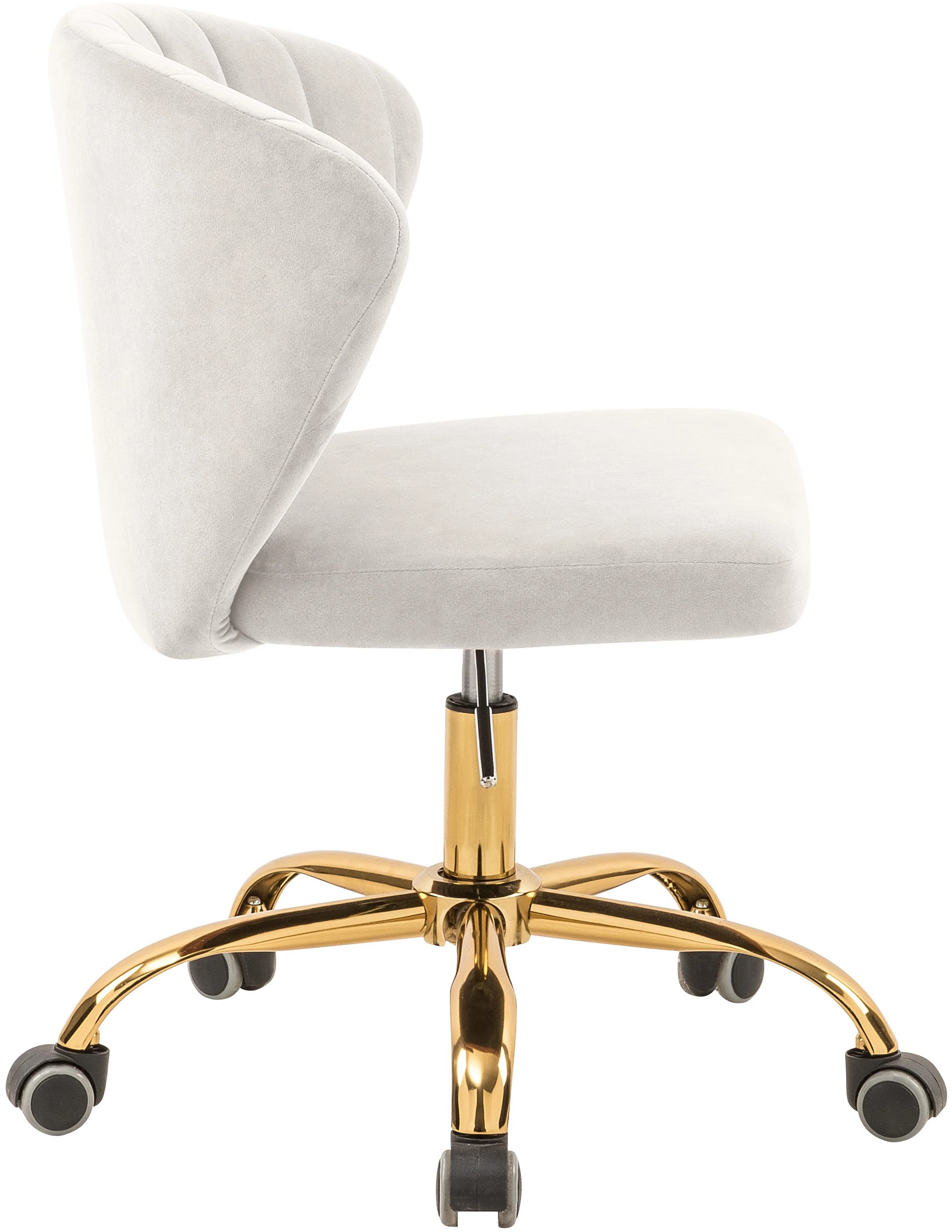 Finley Cream Velvet Office Chair - Image 5