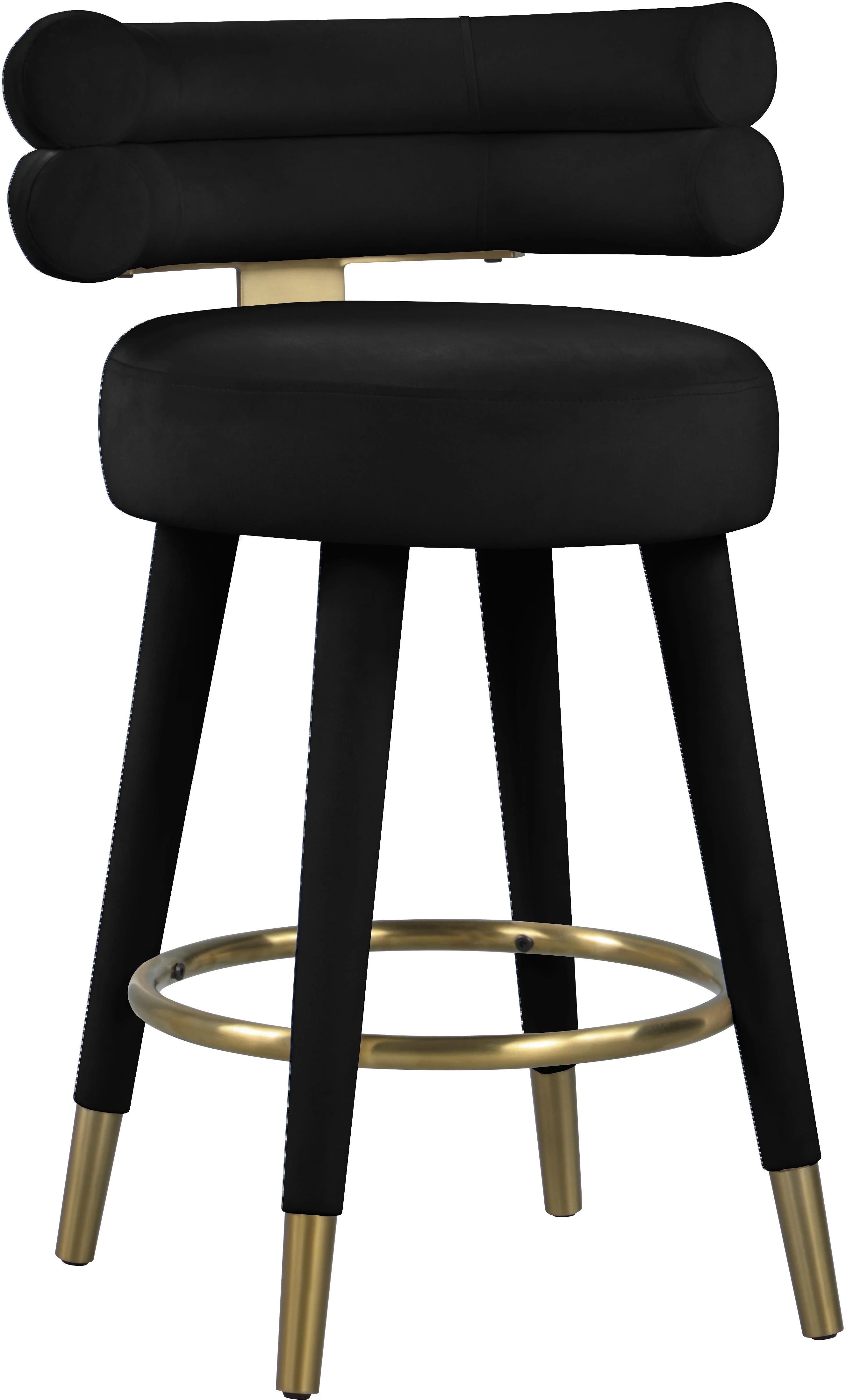 Fitzroy Black Velvet Counter Stool - Image 5