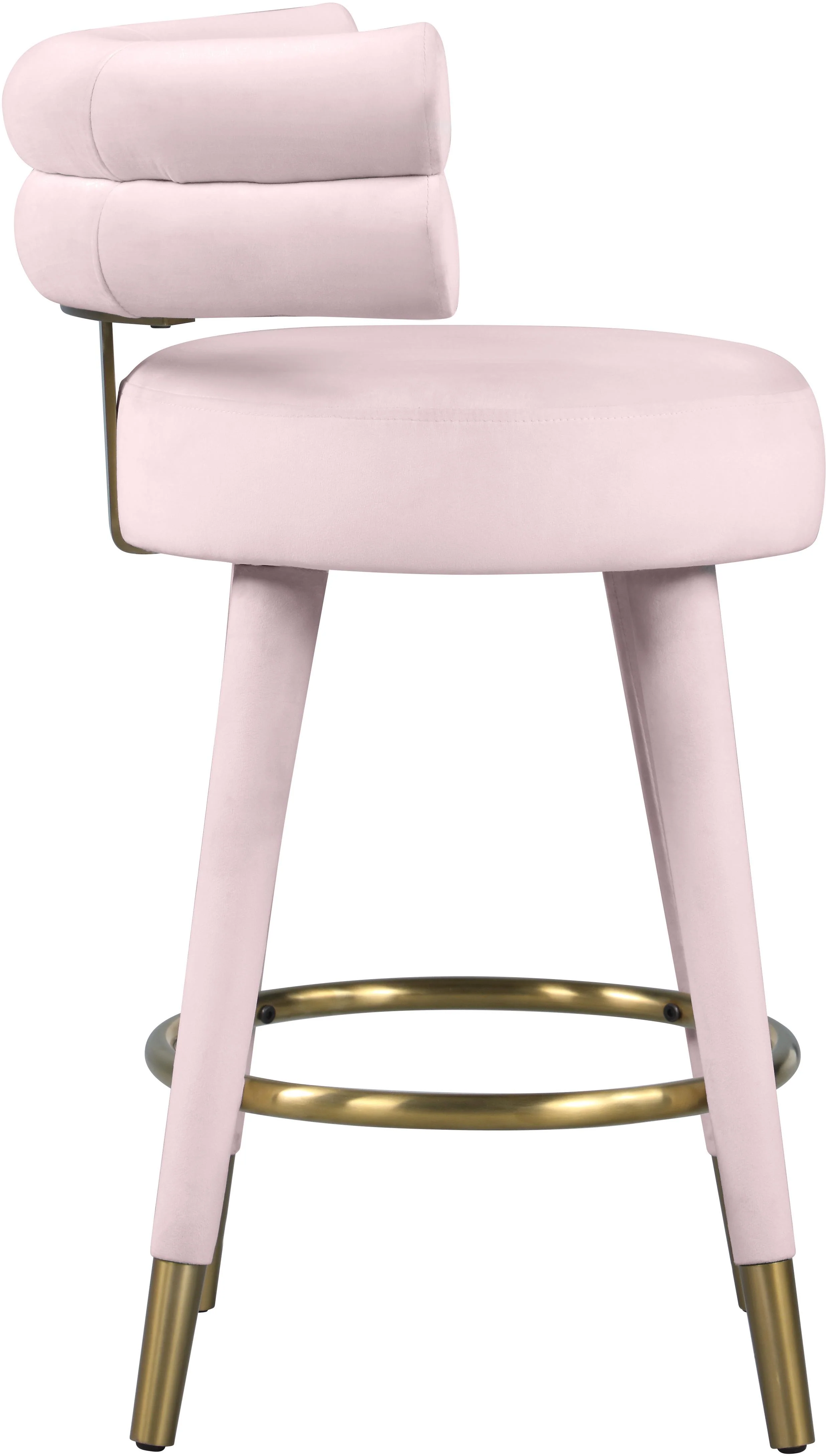 Fitzroy Pink Velvet Counter Stool - Image 4