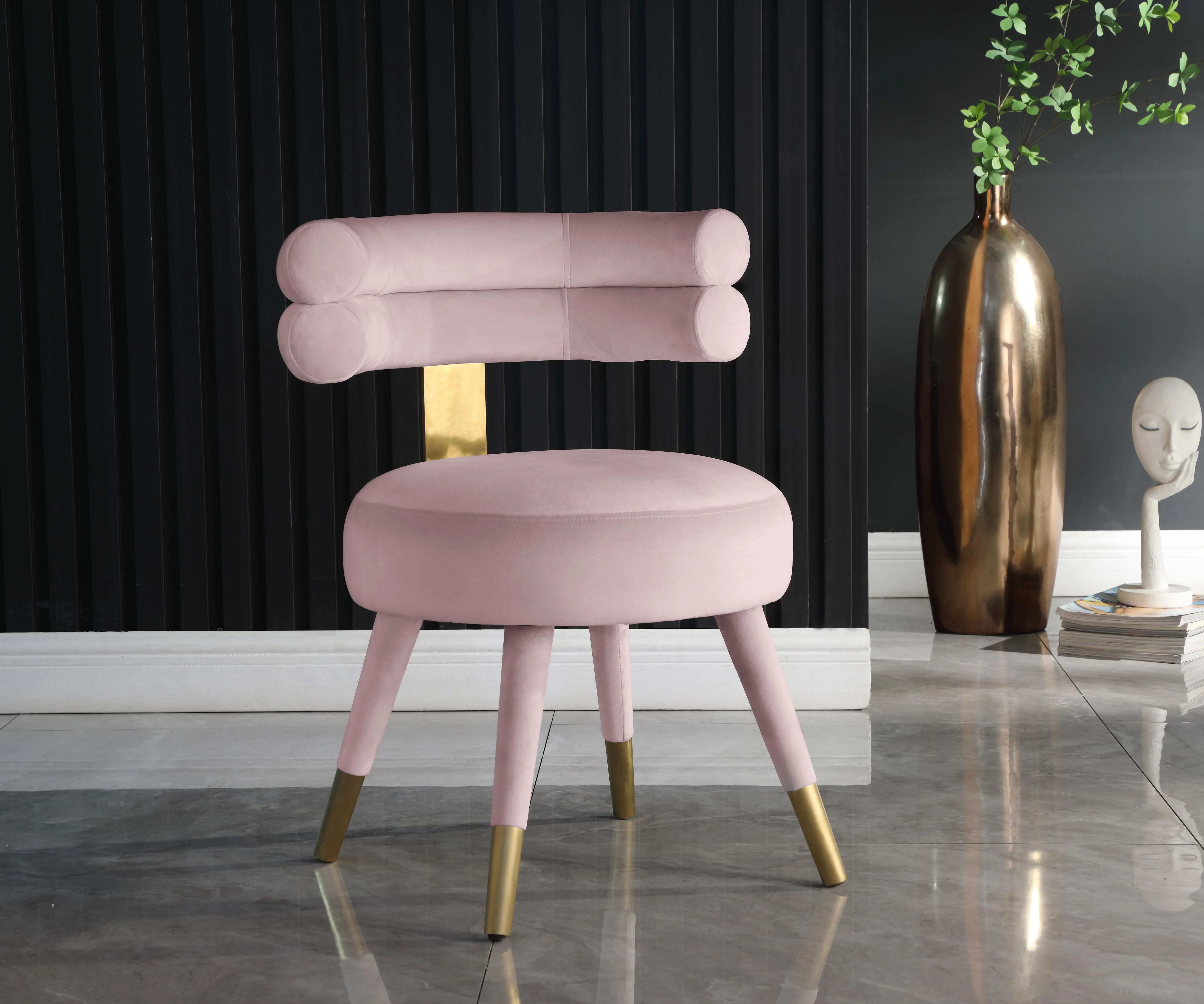 Fitzroy Pink Velvet Dining Chair - Image 7