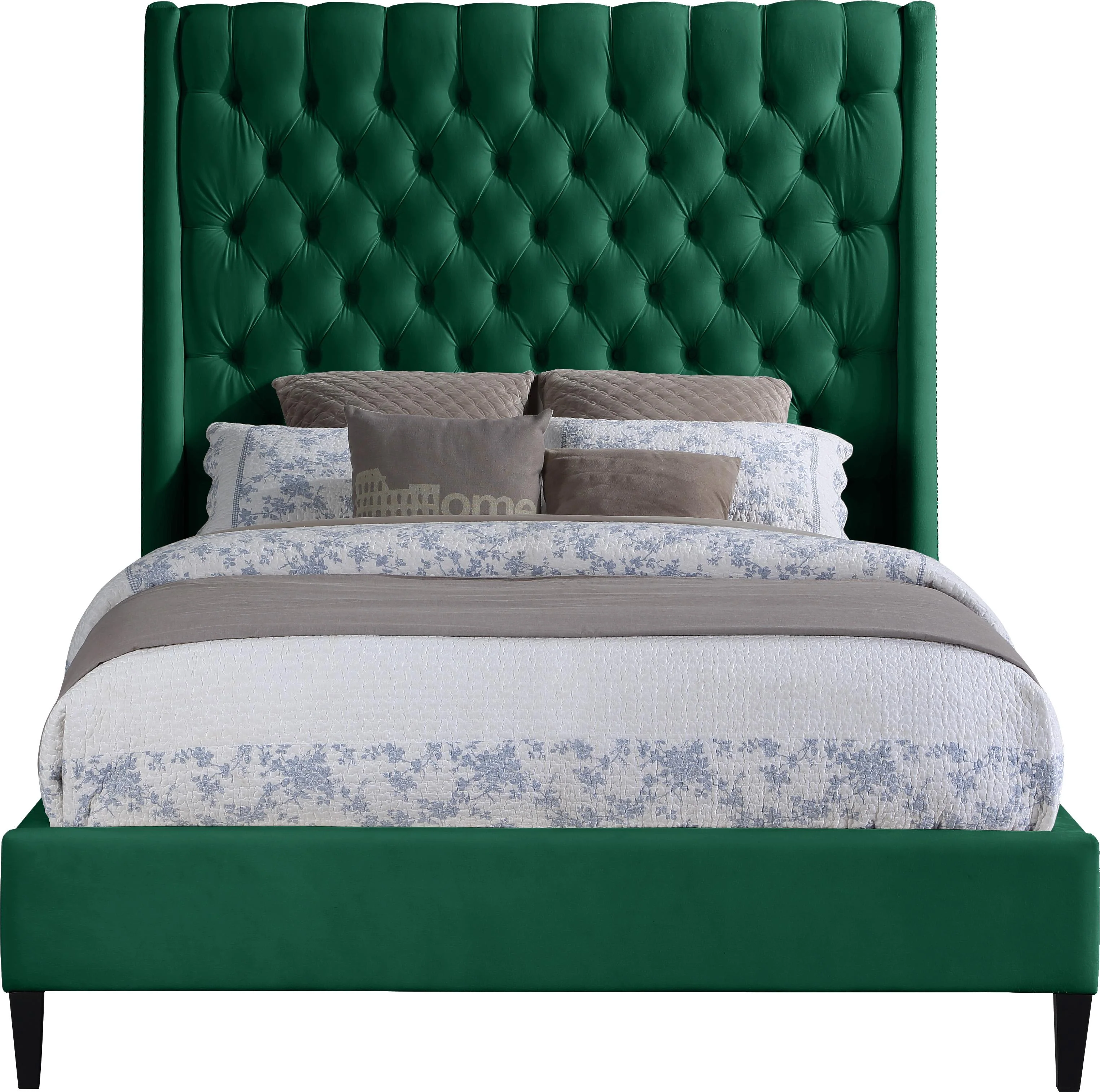 Fritz Green Velvet King Bed - Image 3