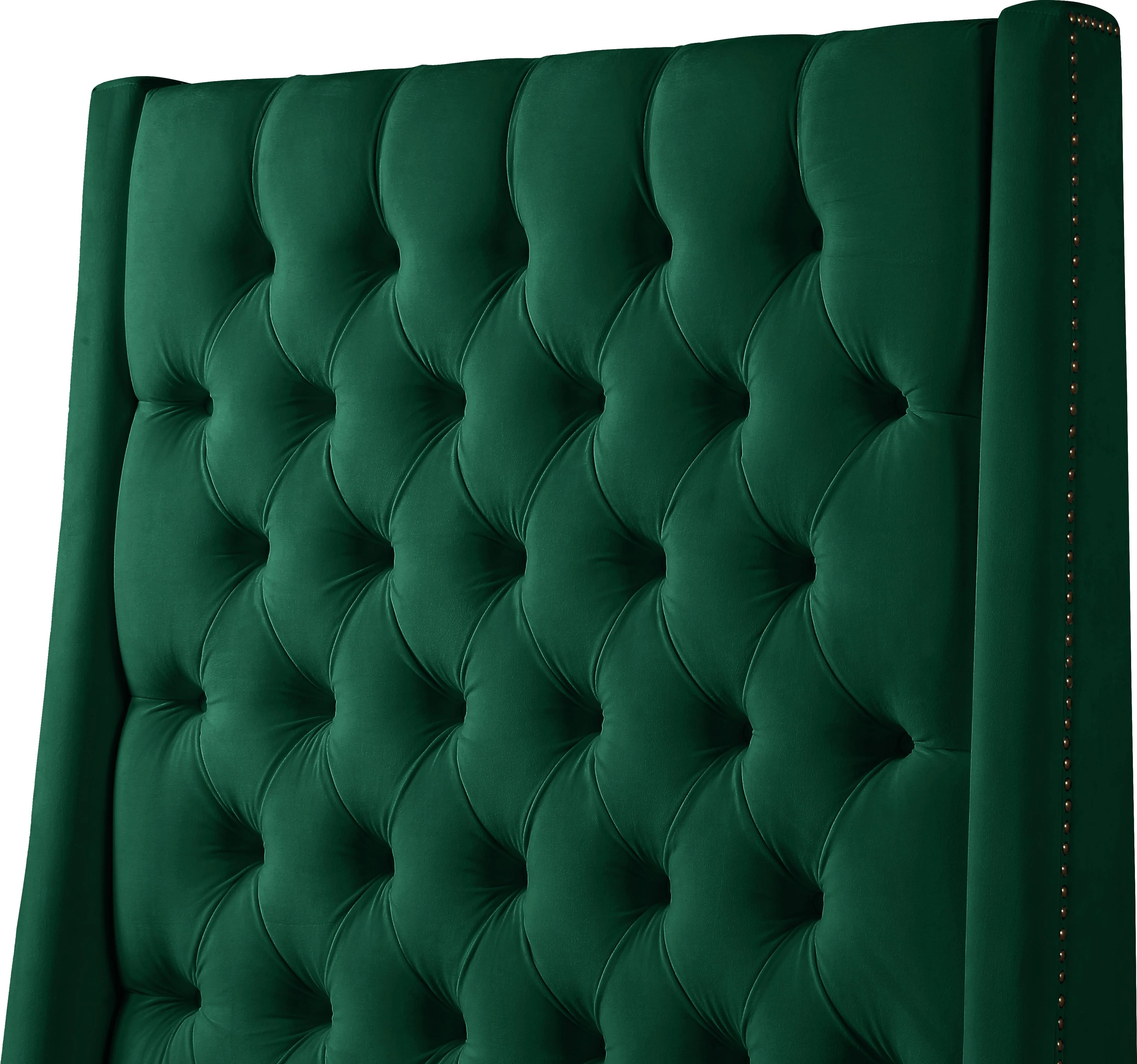 Fritz Green Velvet Twin Bed - Image 6