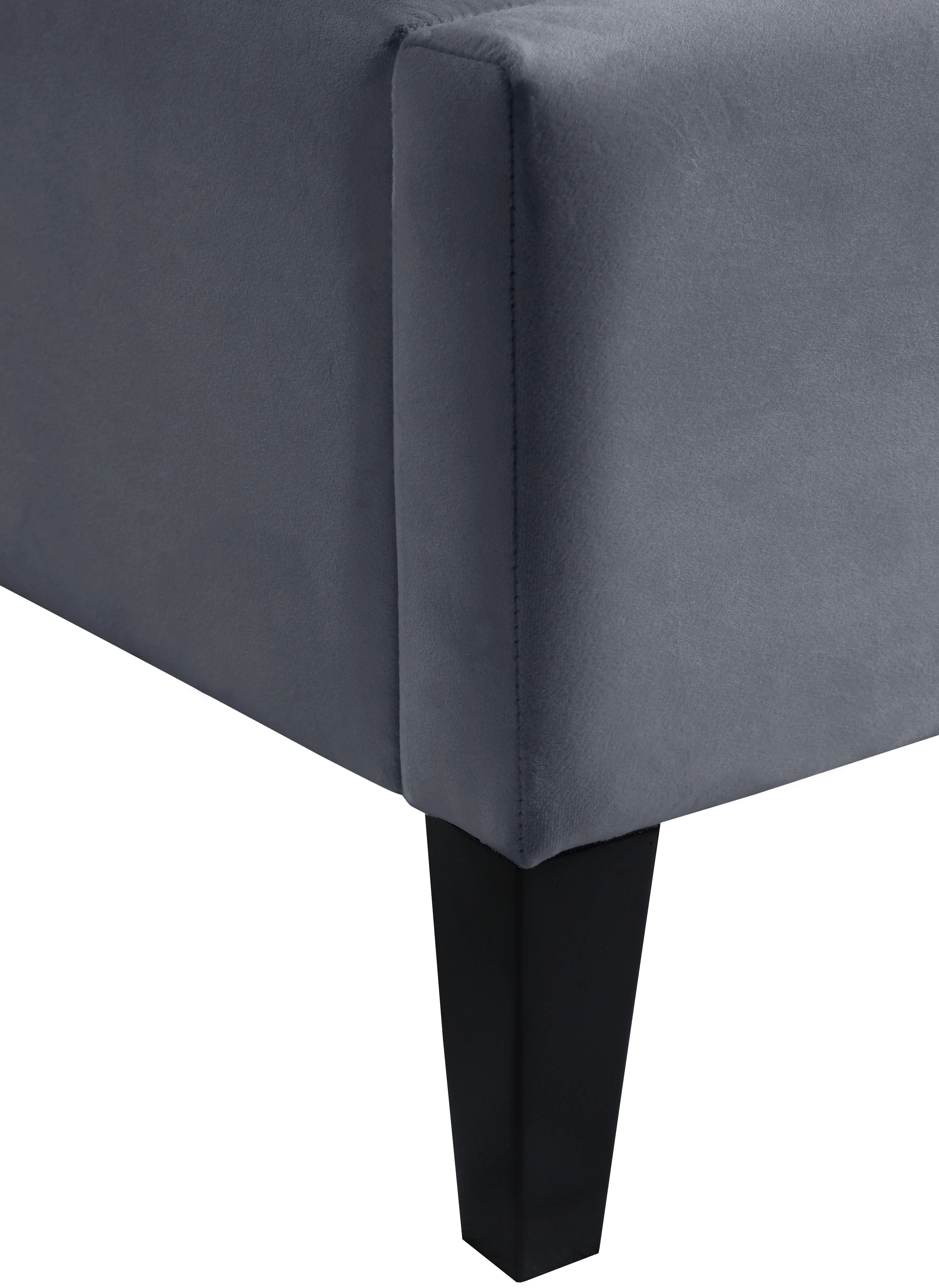 Fritz Grey Velvet King Bed - Image 8